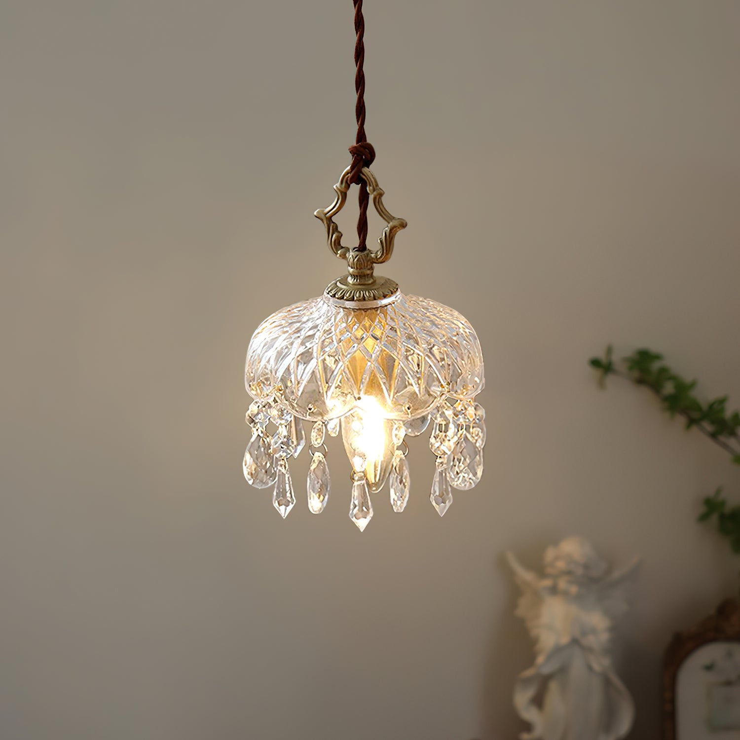 Crystal Haba Pendant Lamp - Modern Glass Ceiling Light Fixture for Dining Room, Kitchen, Living Room & Bedroom Decor