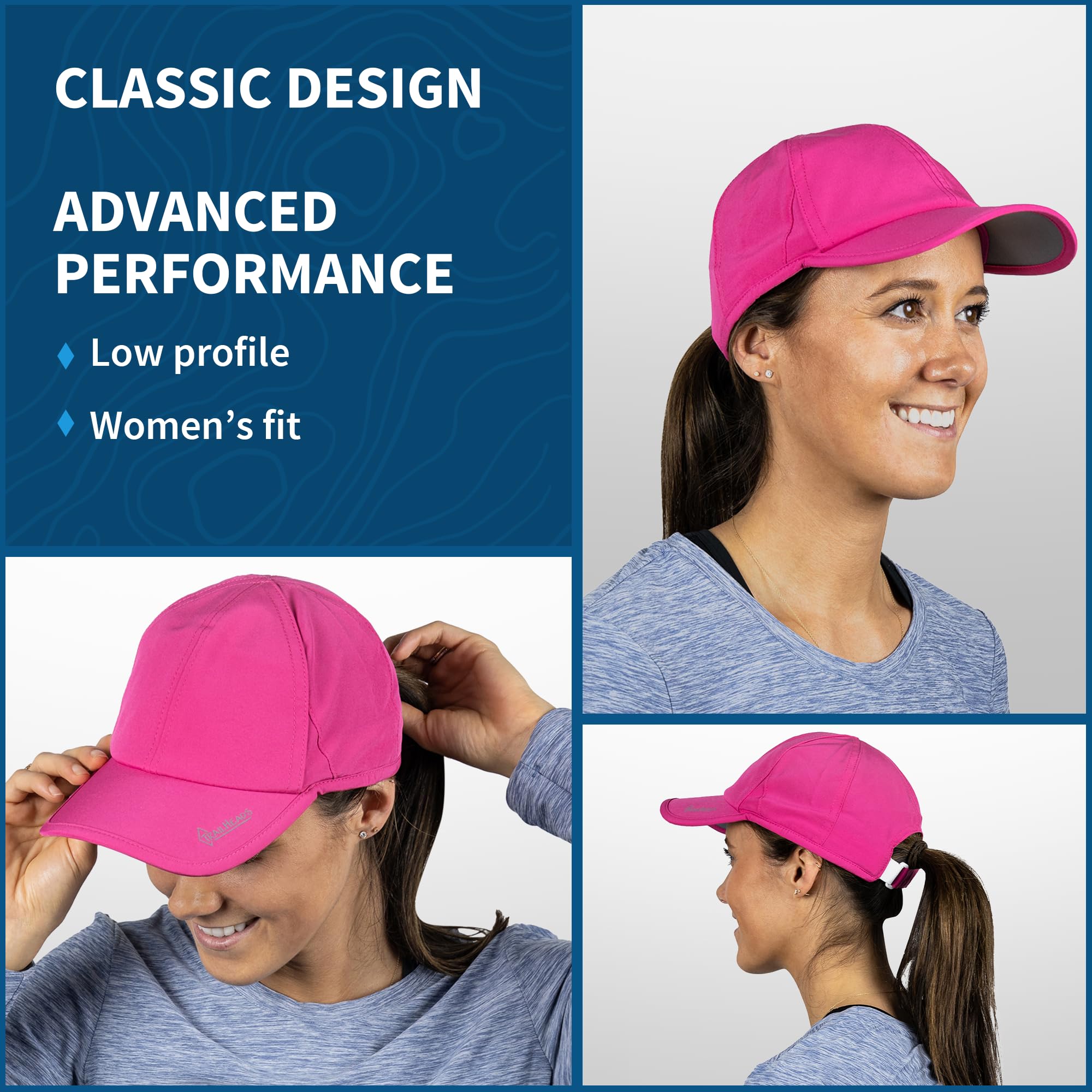 TrailHeads UV Protection Running Hats for Women - 50+ UPF Sun Protection Baseball Cap for Summer - Lightweight & Breathable for Tennis, Golf, Gym & Outdoor Workouts - Perfect for Running, Hiking & Beach Activities