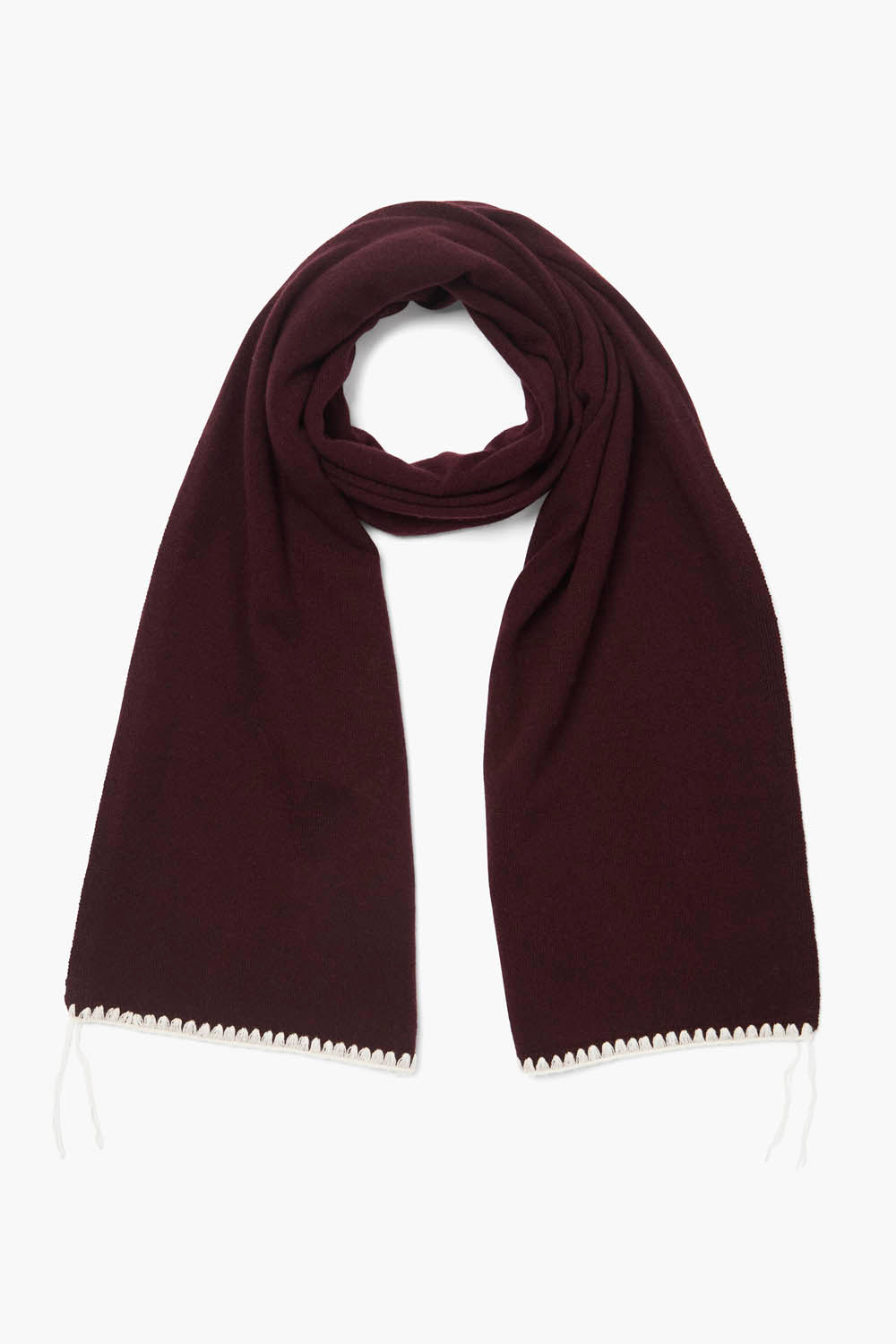 Warm Blanket Stitch Scarf for Women - Soft Wine Red Knitted Winter Shawl Wrap - Perfect for Cold Weather, Outdoor Activities and Gift Giving