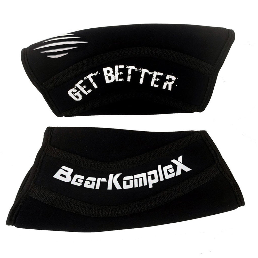 Bear KompleX Knee Sleeves for Weightlifting & CrossFit - Black Compression Support for Squats, Deadlifts & Gym Workouts