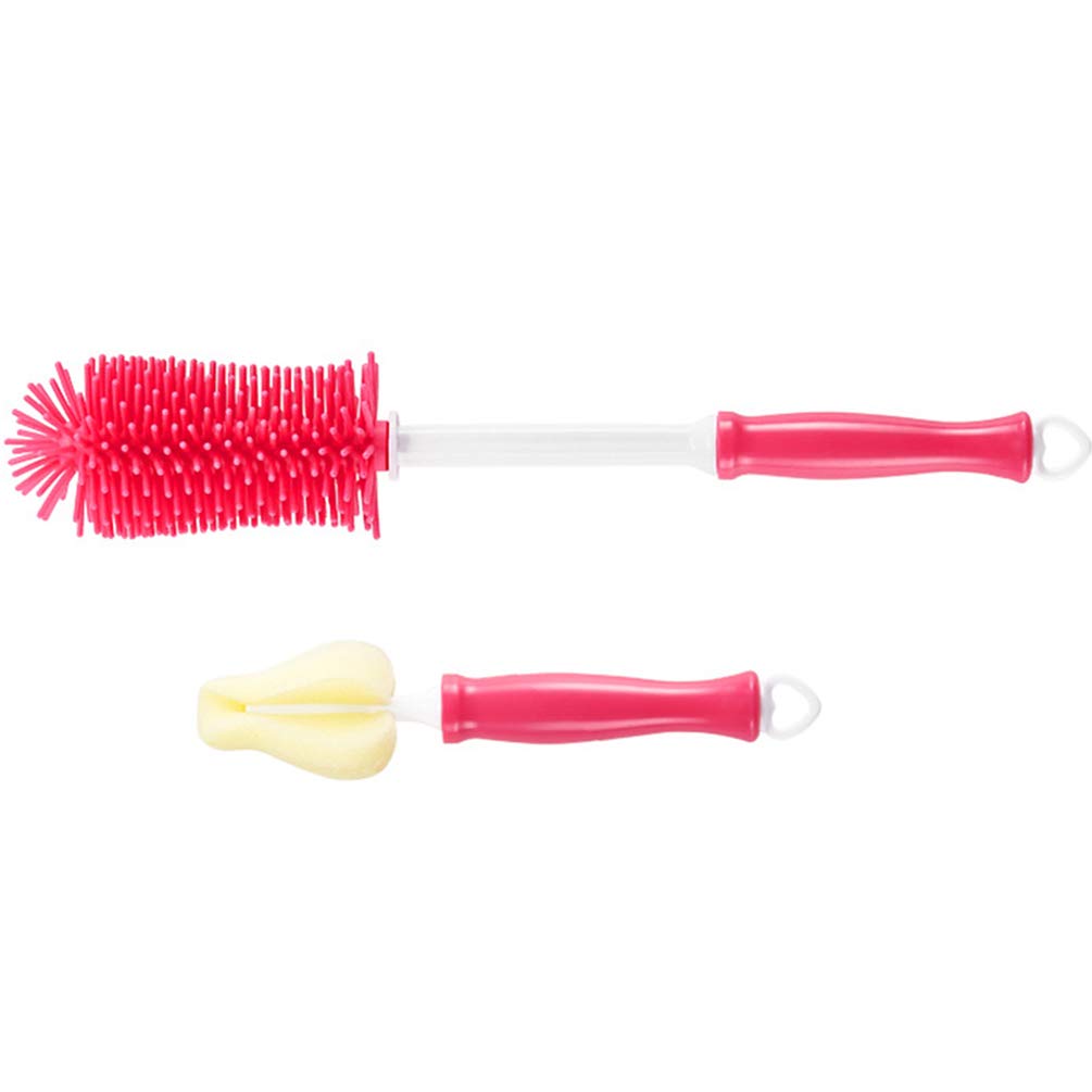 2-Pack Silicone Pacifier & Bottle Cleaning Brushes - Soft Sponge Brush for Baby Bottles, Nipples, and Small Feeding Accessories - Perfect for Newborns, Infants, and Toddlers - Dishwasher Safe & BPA-Free