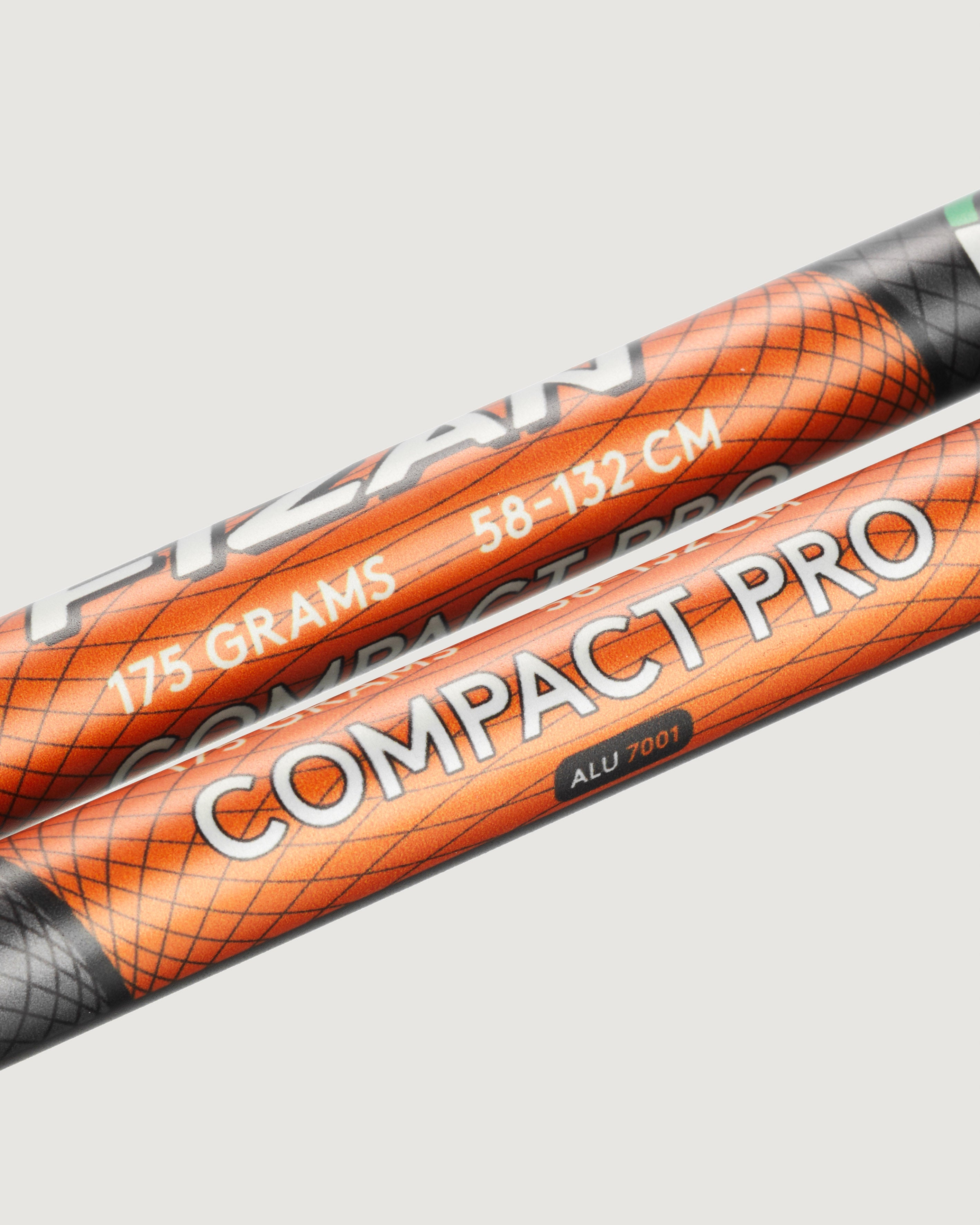Fizan Compact Pro Trekking Poles Pair - Lightweight & Durable Hiking Sticks for Men & Women - Perfect for Backpacking, Trail Running & Mountain Climbing - Orange