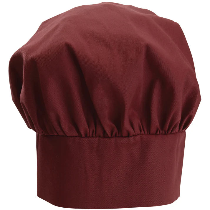 Winco 13 Chef Hat Burgundy - Professional Kitchen Hat for Chefs & Bakers - Perfect for Restaurants, Culinary Schools & Home Cooking