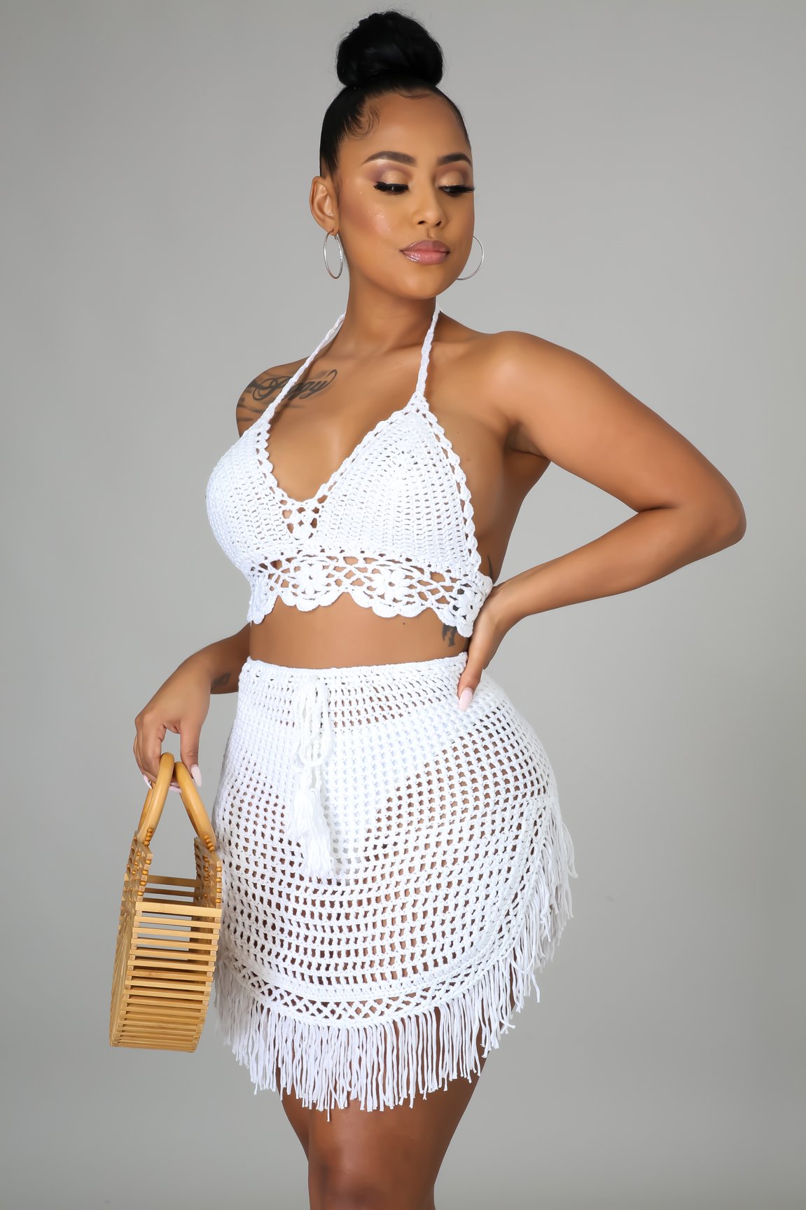 Paradise Beach 2 Piece Swimsuit Set - Women's Floral Bikini Top & High Waist Bottom - Perfect for Pool Party, Vacation & Summer Beach Wear