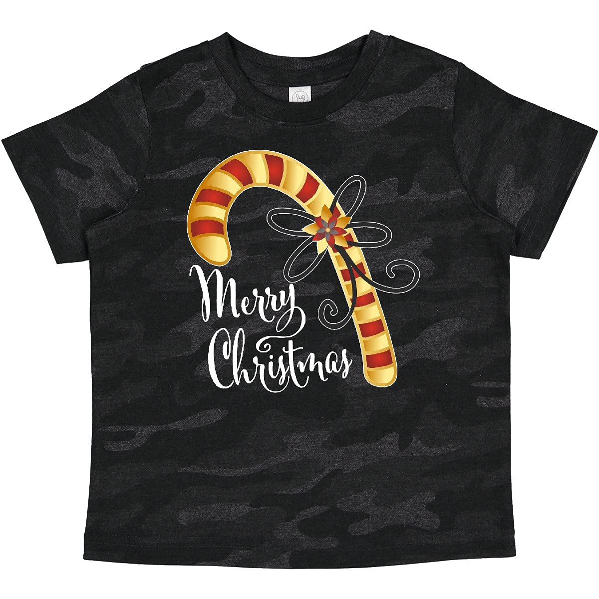 Inktastic Merry Christmas Red and Gold Candy Cane Baby T-Shirt - Cute Holiday Outfit for Infants & Toddlers - Perfect for Christmas Photos, Family Gatherings & Festive Celebrations