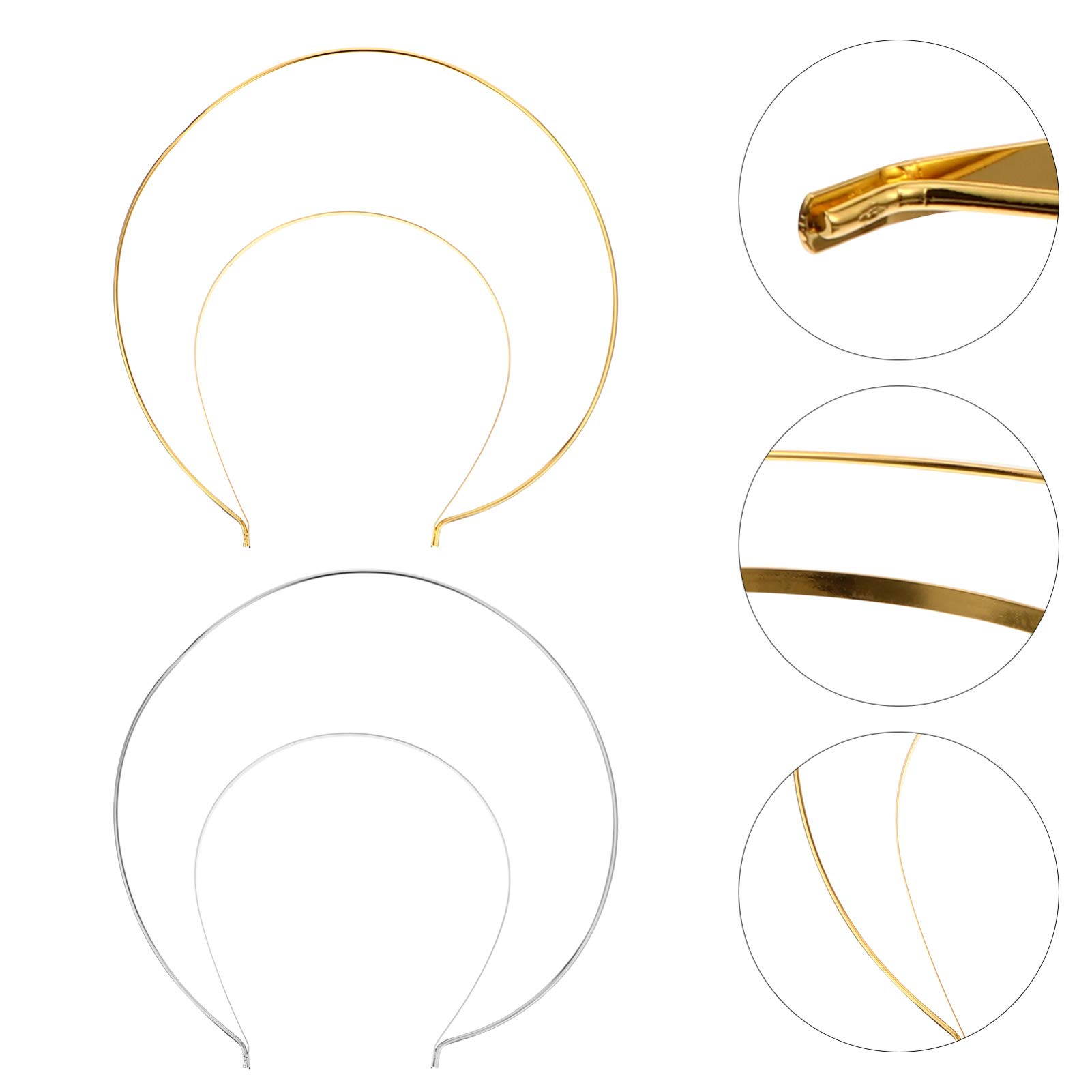 FRCOLOR 2-Pack Double Wire Metal Headbands - Elegant Hair Crown for Women & Girls, Wedding Bridal Headdress, Daily Wear & Prom Party Hair Accessories (Perfect for Special Occasions & Everyday Styling)