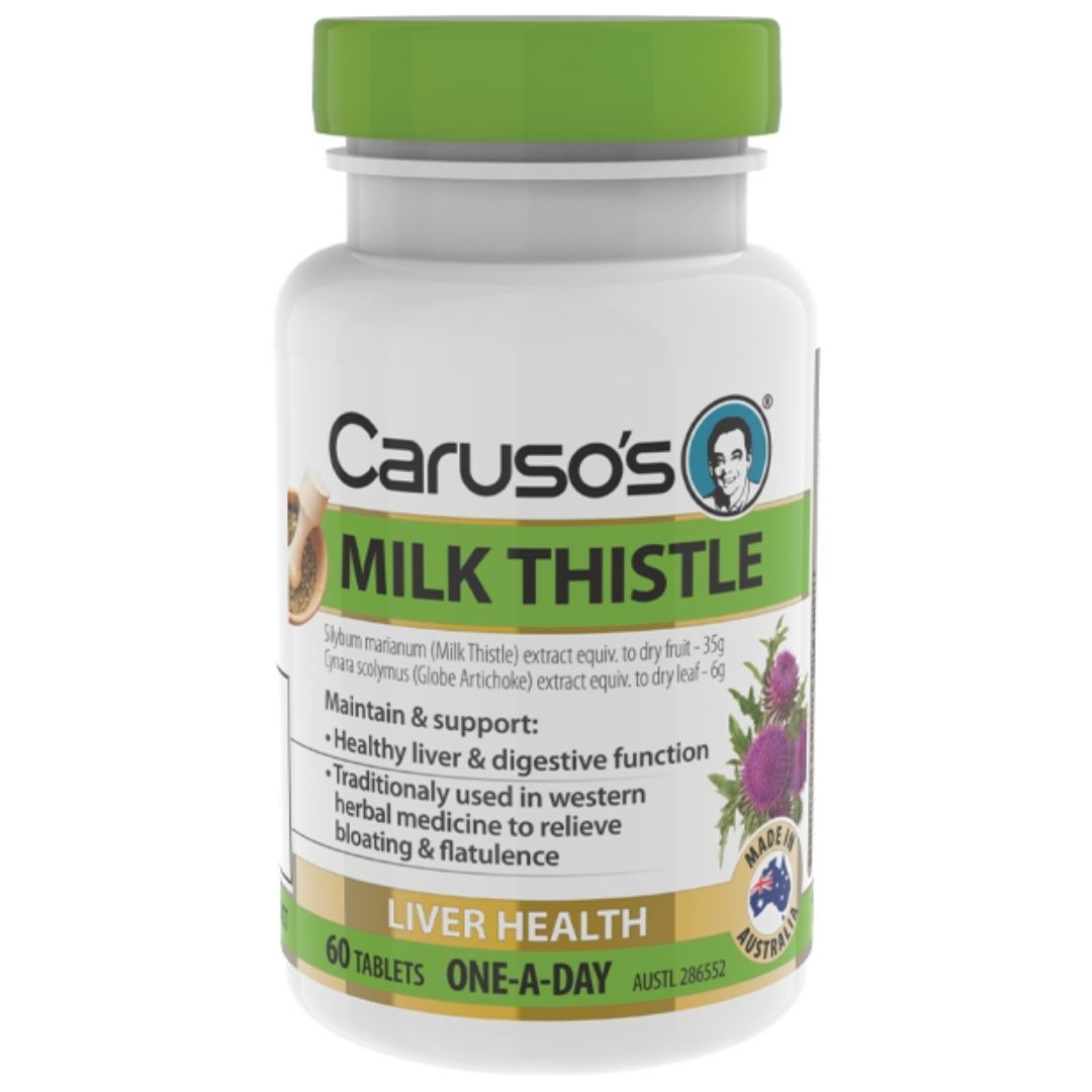 Carusos Milk Thistle Supplement - Natural Liver Detox & Support - Organic Silymarin Extract for Liver Health - Perfect for Post-Workout Recovery & Alcohol Detoxification