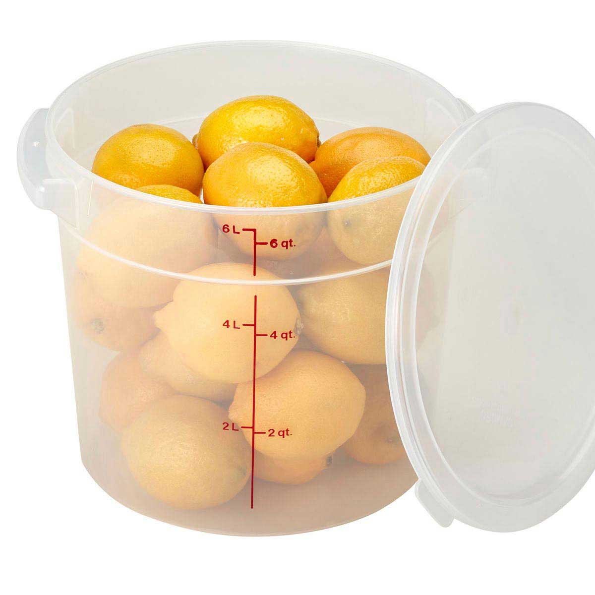 Cambro RFS6PP190 6-Quart Round Translucent Food Storage Container - Ideal for Restaurants, Catering & Home Kitchen Organization