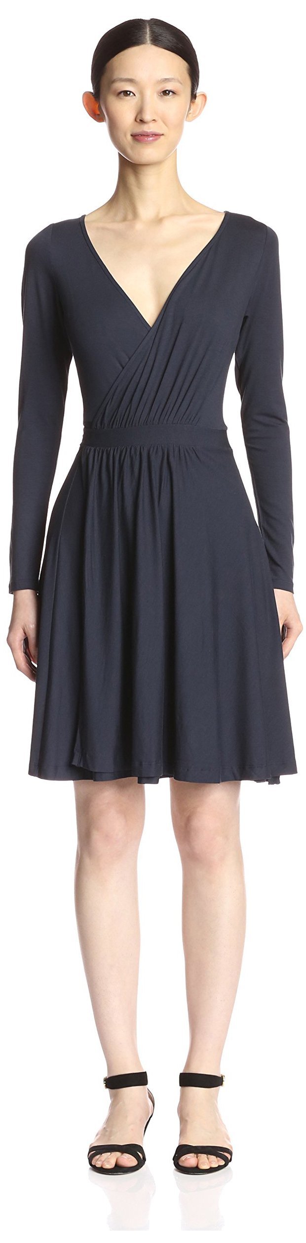 byTiMo Women's Knit Wrap Dress - Elegant Stretchy Midi Dress for Work, Date Night & Special Occasions | Soft Comfortable Wrap V-Neck Dress for Women