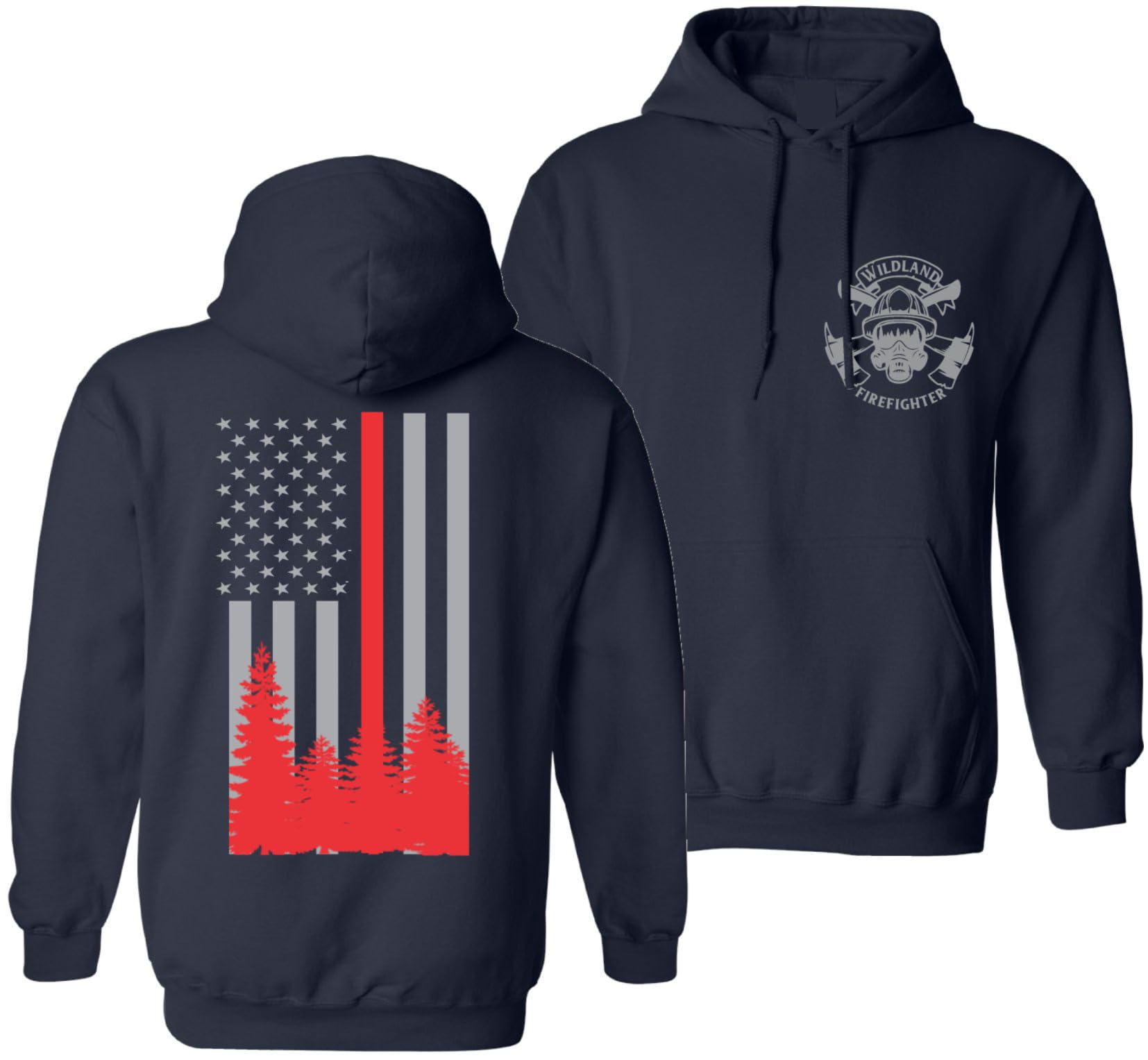 Patriot Apparel Wildland Thin Red Line Firefighter Hooded Sweatshirt - Premium Firefighter Apparel for Wildland Heroes - Perfect for Fire Stations, Emergency Response & Outdoor Adventures