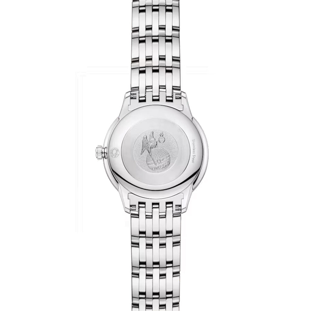 De Ville Prestige Diamonds Quartz 27.5mm Watch with Mother of Pearl Dial & Bracelet - Elegant Dress Watch for Women, Perfect for Business Meetings & Special Occasions