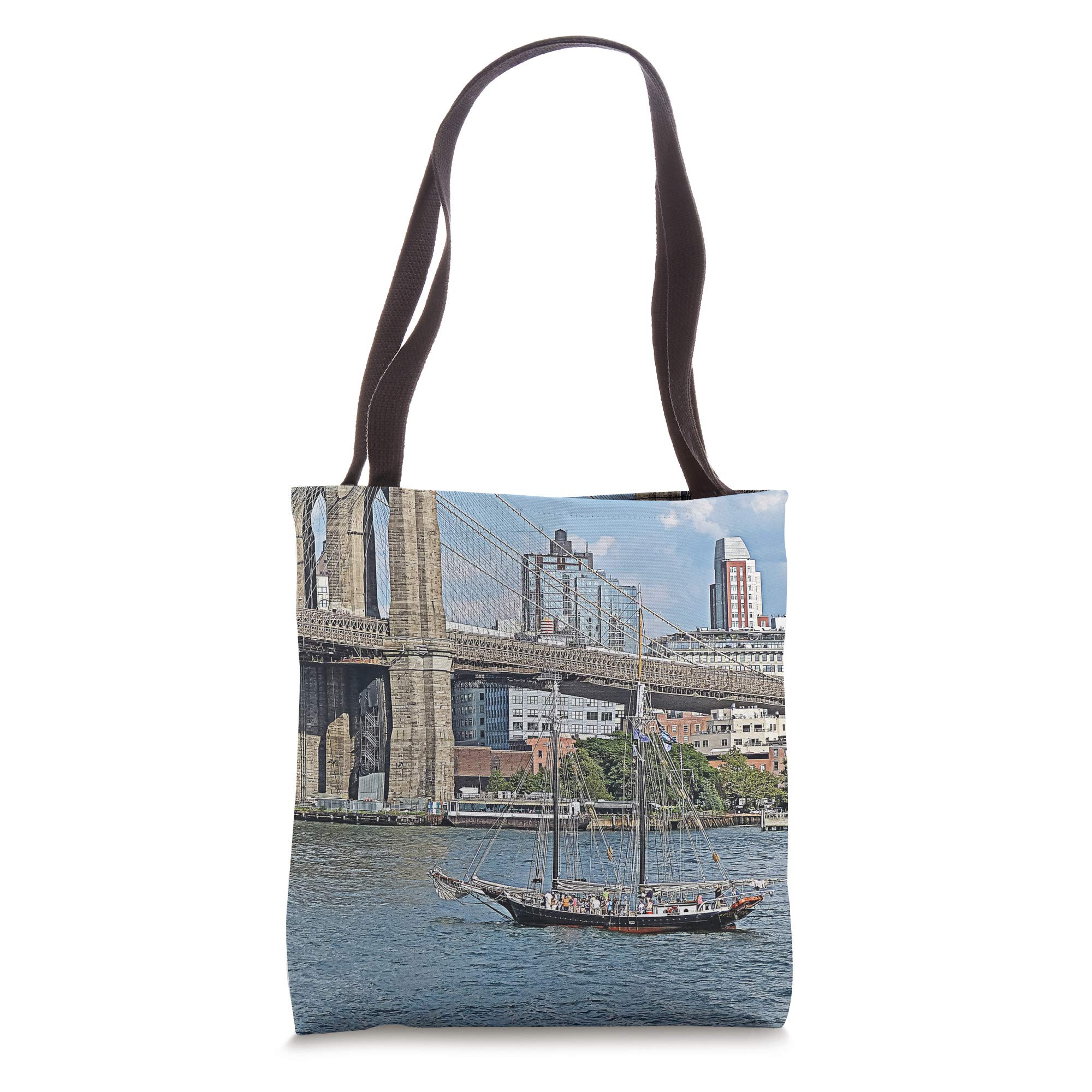 Stylish Pop Art NYC Brooklyn Bridge Tote Bag - New York City Souvenir & Fashion Accessory - Perfect for Shopping, Beach & Daily Use