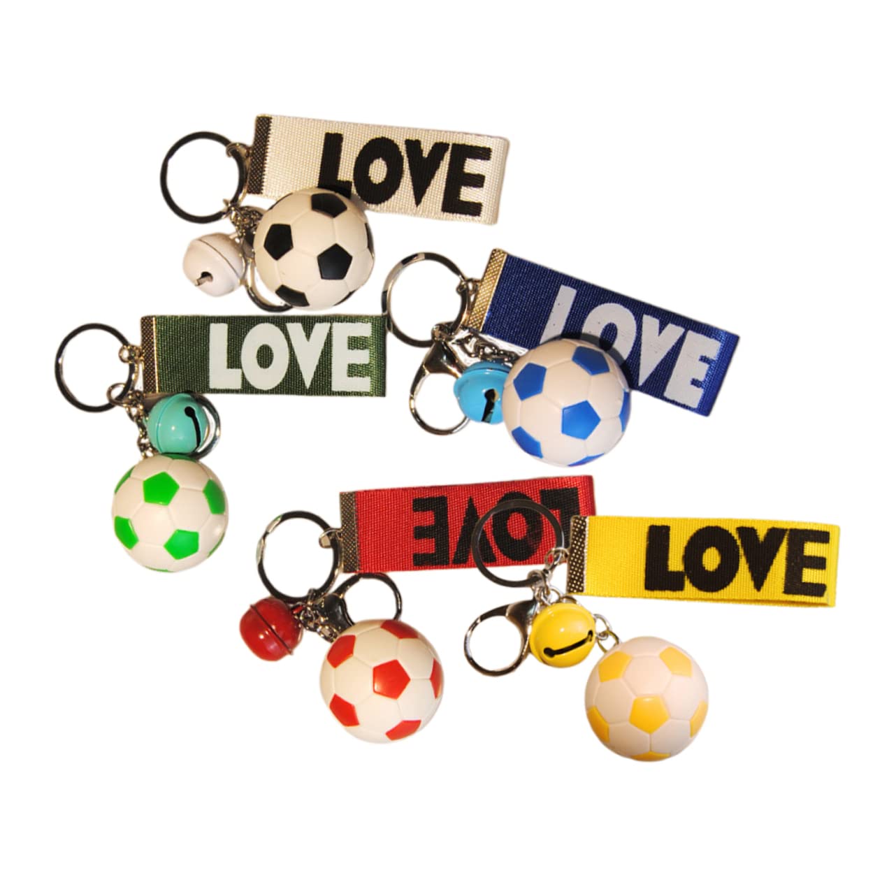 CORHAD 5-Piece Soccer Ball Keychain Set - Sports Fan Keyrings for Football Lovers - Perfect for Gifts, Backpacks & Car Keys (Soccer Accessories)