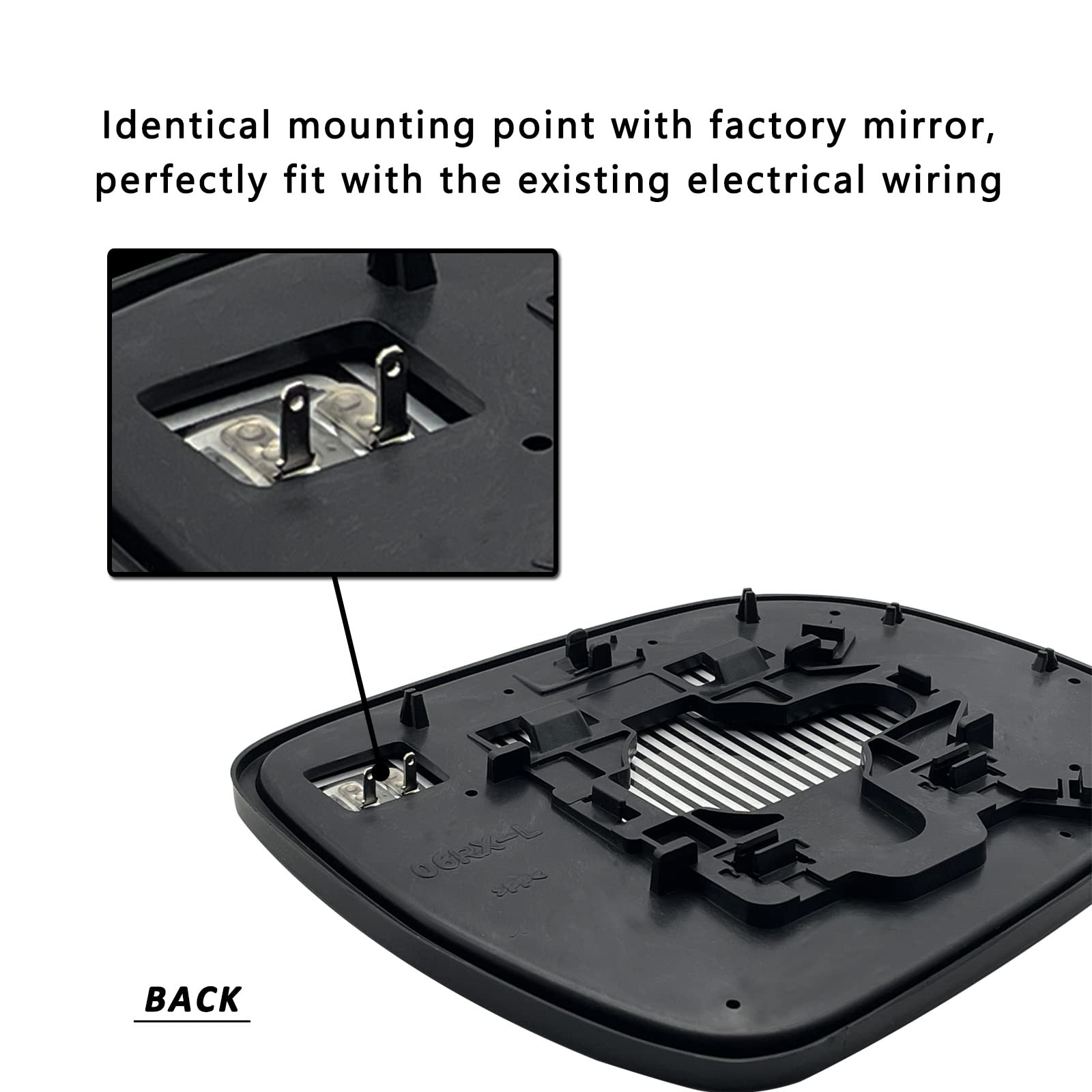 Power Heated Driver Side Mirror Glass Replacement for 2004-2009 Lexus RX330 RX350 RX400h - Left Convex Exterior Mirror with Backing Plate & Holder - Perfect for Winter Driving and Enhanced Visibility