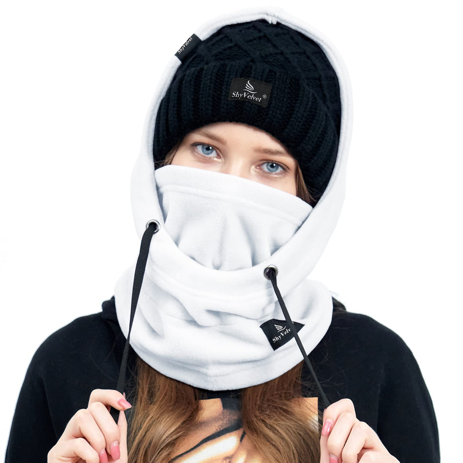 Shy Velvet Cold Weather Fleece Balaclava Ski Mask - Windproof Winter Face Cover for Men & Women - Perfect for Skiing, Snowboarding & Outdoor Activities