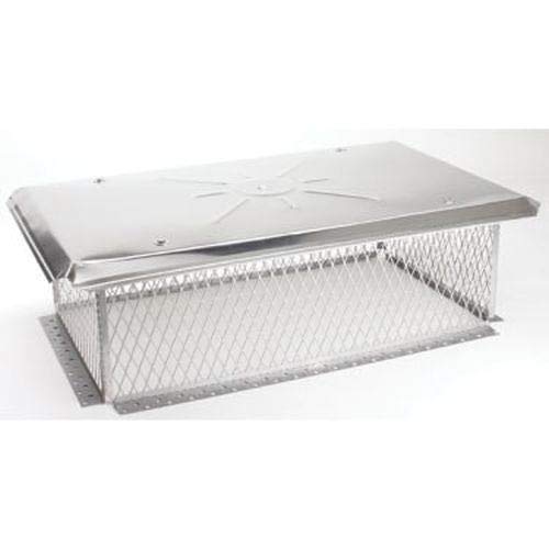 Gelco Multi-Flue 5/8'' Mesh Cap with 2-1/2'' Overhang - 14'' x 38'' x 8'' - Durable Chimney Cover for Rain & Debris Protection - Perfect for Home Roof Ventilation & Fireplace Safety