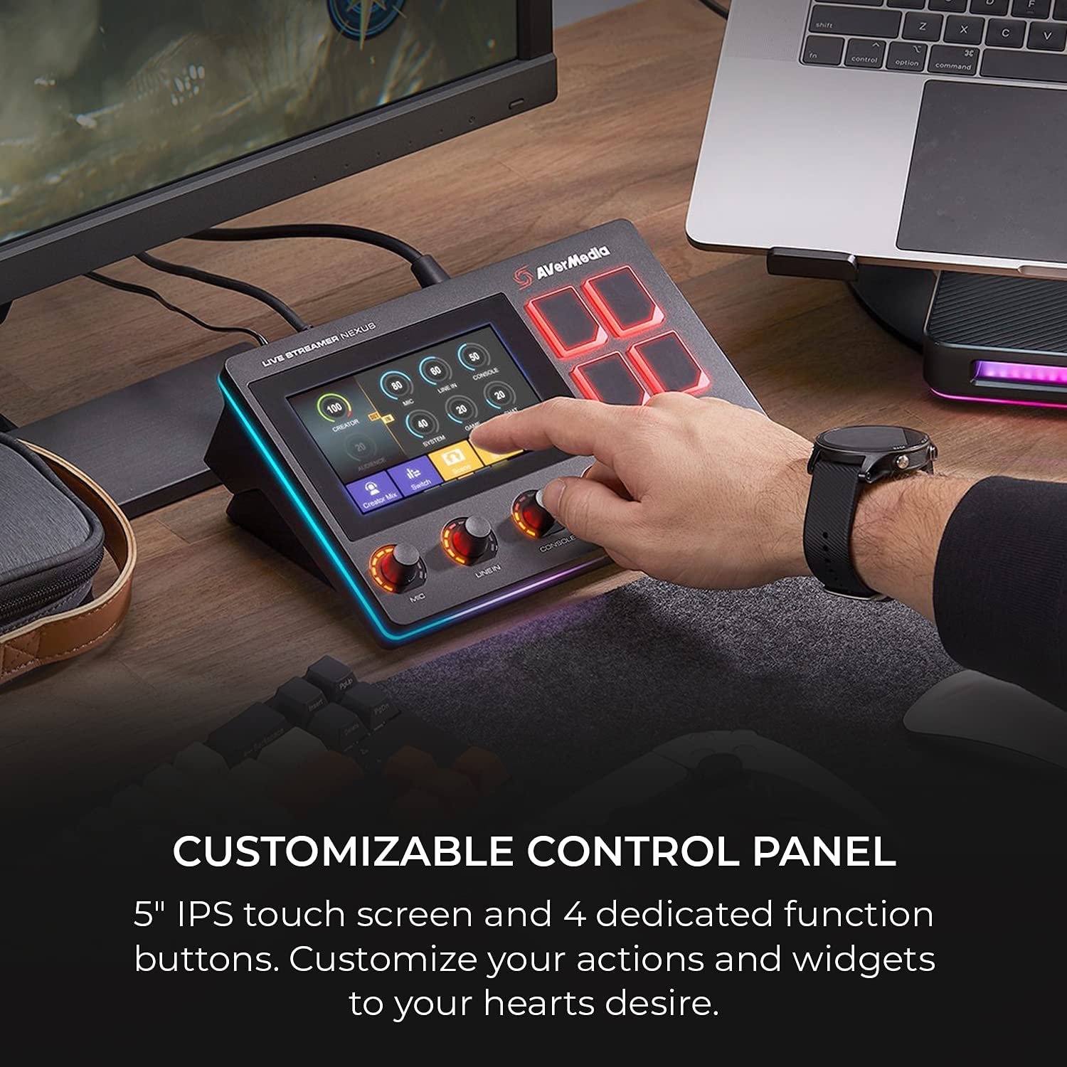 AVerMedia Live Streamer AX310 Creator's Control Center & MIC 330 Dynamic Microphone Bundle - Professional Streaming Setup for Twitch, YouTube & Podcasting | Perfect for Gamers, Content Creators & Broadcasters