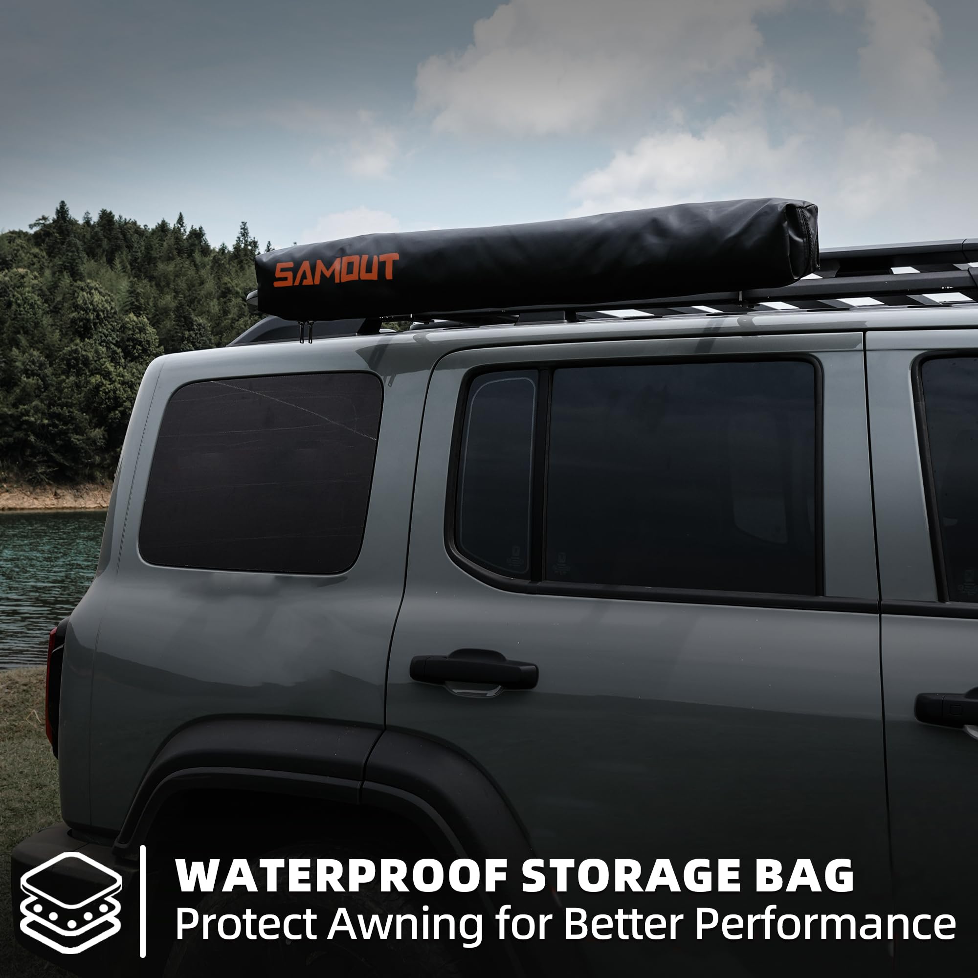 Portable Vehicle Side Shower Tent with Roof - 3.3ft x 3.3ft Privacy Shelter for Camping, Outdoor Bathroom & Restroom | Perfect for RV, Van Life & Off-Grid Adventures