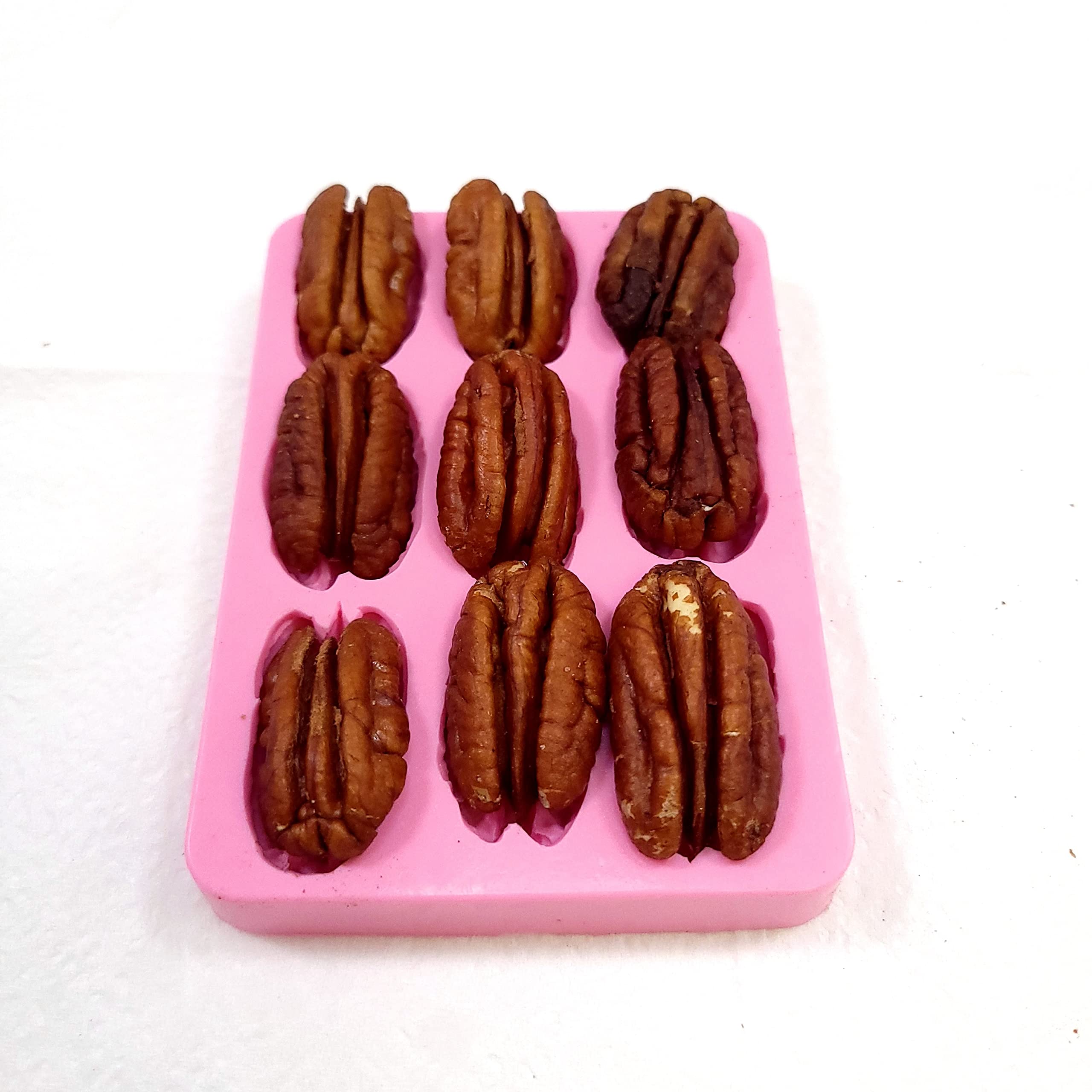 Premium 9-Cavity Pecan Silicone Mold for Soap, Wax Melts & Candles - Food-Grade Baking Mold - Realistic Pecan Design for DIY Crafts & Home Decor