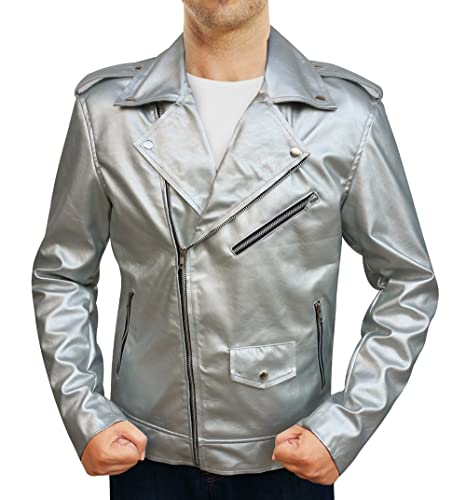 Silver - Xquk Motorcycle Leather Jacket