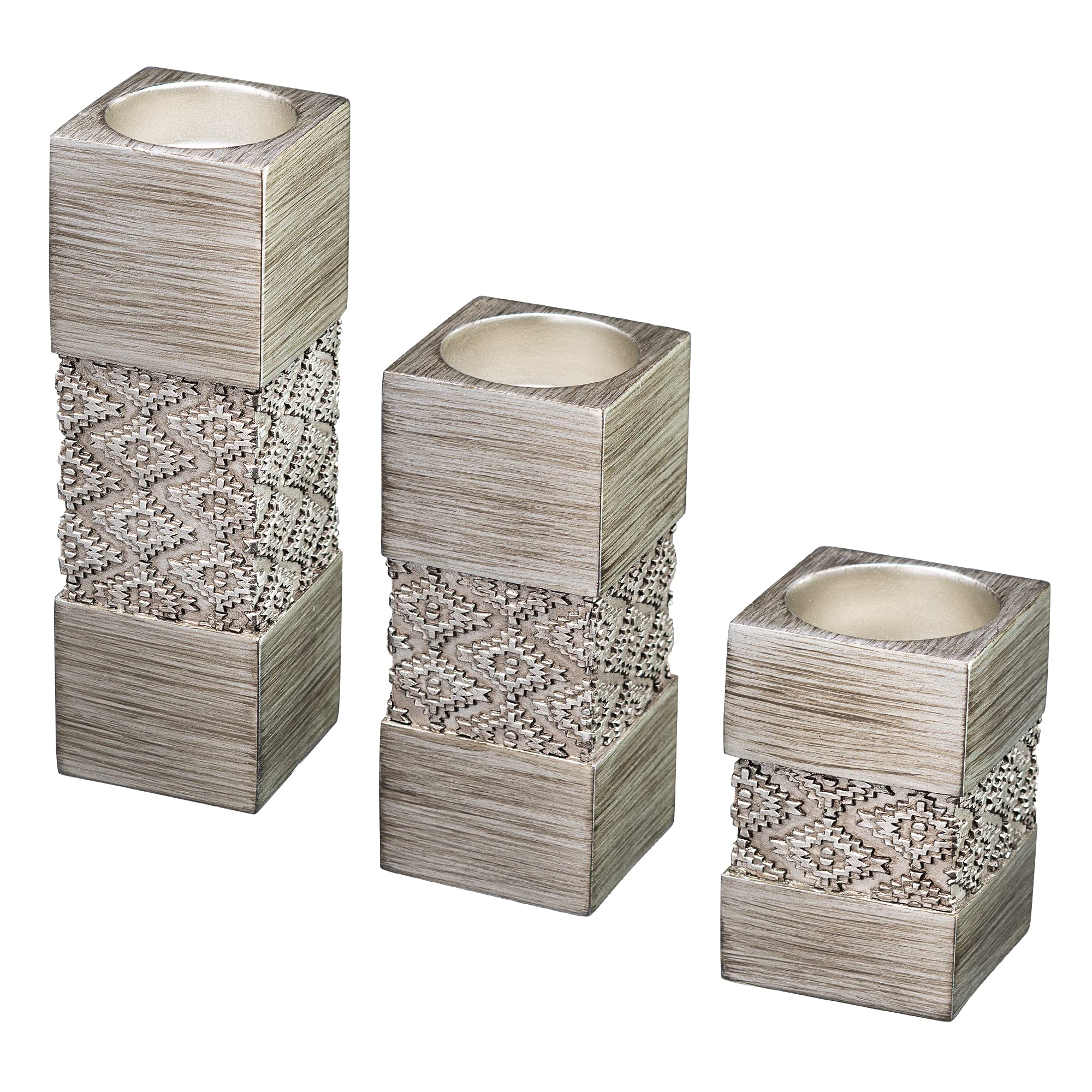 Dublin Silver Tealight Candle Holder Set of 3 - Elegant Home Decor for Living Room, Dining Table, Coffee Table, Fireplace, Entryway & Bathroom | Perfect for Romantic Dinners, Relaxing Baths & Holiday Centerpieces