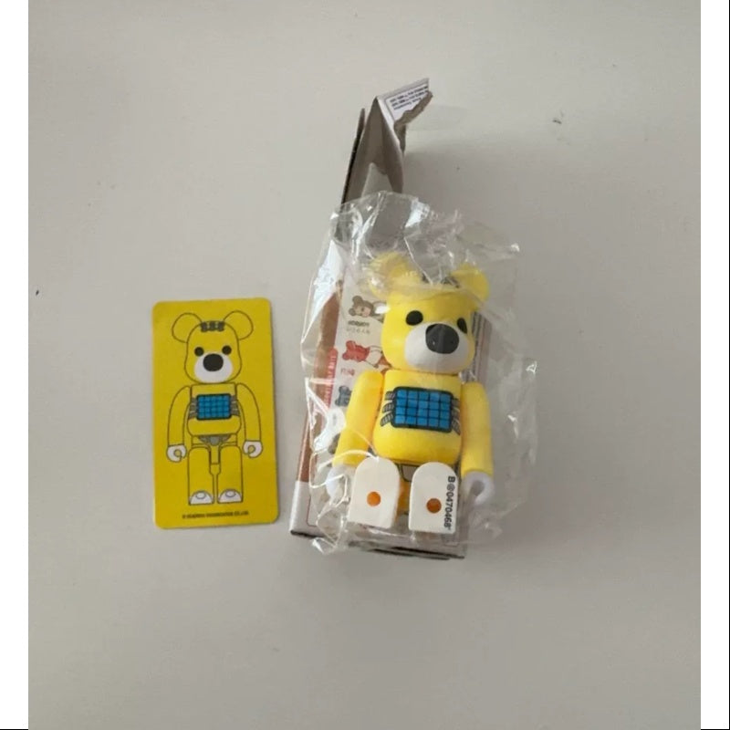 Bearbrick Series 47 Secret ANIMAL Teddy Bear Collectible Figure - Limited Edition Yellow Vinyl Toy for Display & Collection | Perfect for Anime Fans, Home Decor & Gift Giving