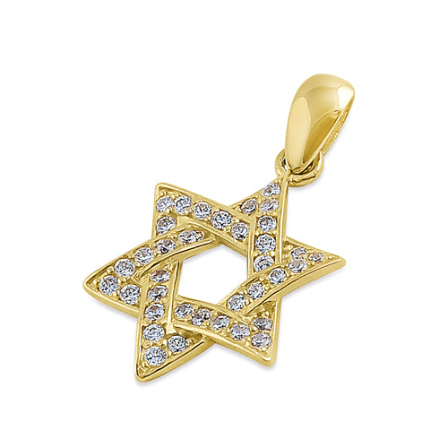 14K Yellow Gold Star of David CZ Pendant - Elegant Jewish Jewelry for Men & Women, Perfect for Hanukkah Gifts, Bar Mitzvah, Bat Mitzvah & Everyday Wear