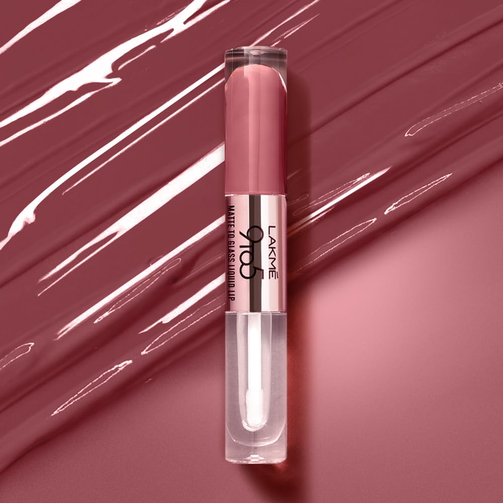 LAKMÉ 9 To 5 Matte To Glass Liquid Lipstick - Long Lasting Matte & Glossy Finish Lip Color for Day & Night Wear - Perfect for Office, Party & Special Occasions