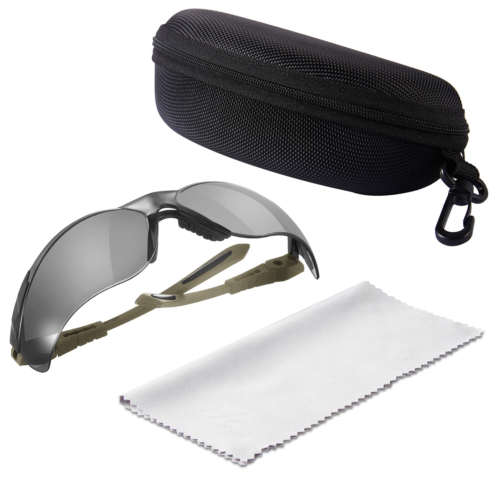 XAEGISTAC Anti-Fog Shooting Glasses - Adjustable Safety Eyewear for Shooting Range & Outdoor Sports - Comes with Zipper Hard Case - Perfect for Hunting, Airsoft & Tactical Training