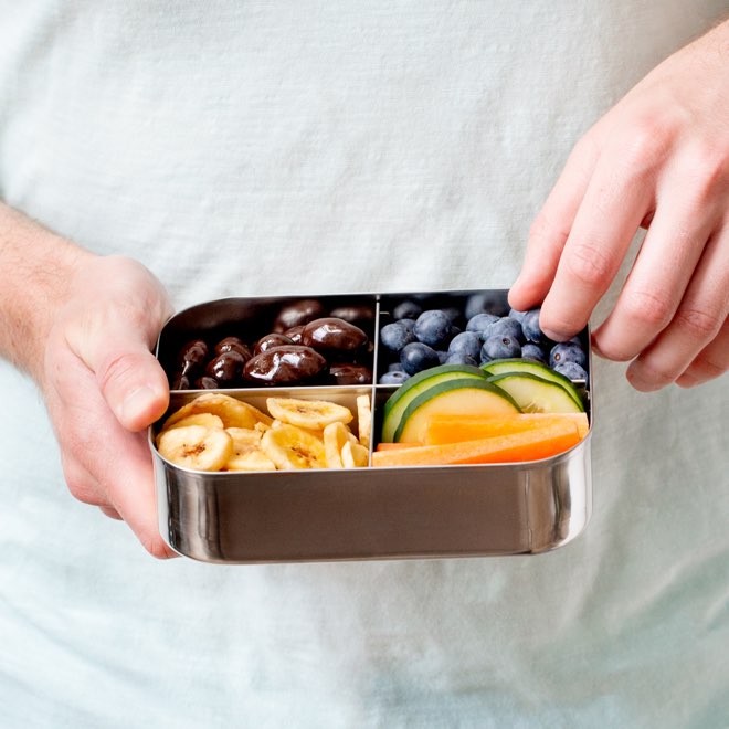 LunchBots Medium Quad Stainless Steel Bento Box - Eco-Friendly Food Container for Adults & Kids - Perfect for School, Work, Picnics & Meal Prep