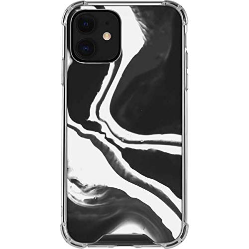 Skinit Clear Protective Phone Case for iPhone 12 Mini - Black Marble Ink Design | Slim Scratch-Resistant Cover | Perfect for Everyday Use, Work & Travel