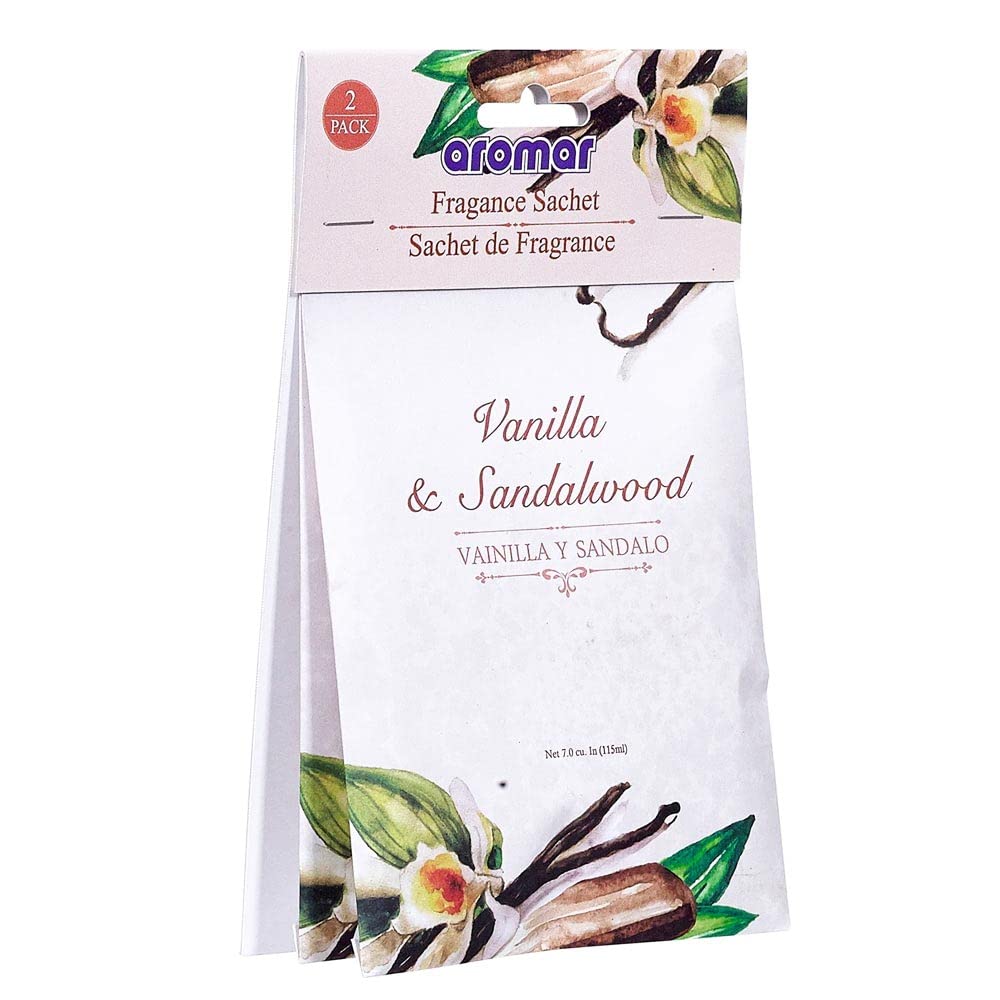12 Pcs Sandalwood Vanilla Scented Sachets - Drawer & Closet Air Freshener Bags for Home, Bedroom, Office & Car - Natural Beige Aroma Pouches for Fresh Fragrance