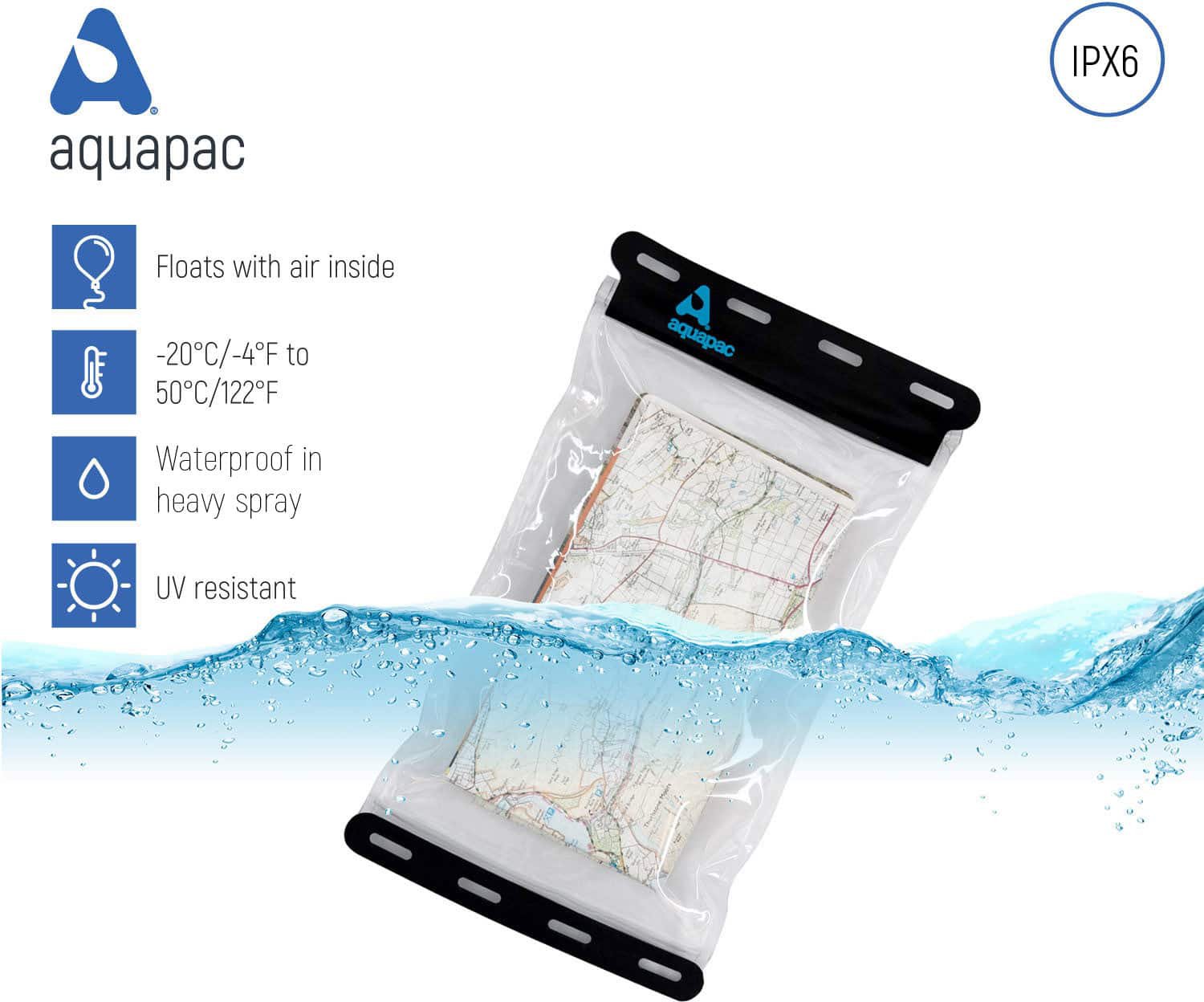 AquaPac Waterproof Map Case Large - Waterproof, Durable, and Lightweight for Hiking, Kayaking, and Outdoor Adventures