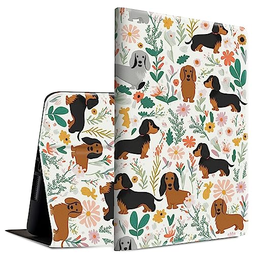 Dogs Pink Flowers Print