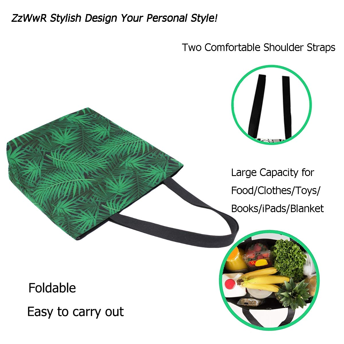 Stylish Large Cute Pattern Tote Bag for Women - Extra Big Shoulder Bag for Beach, Travel, Gym, Grocery Shopping & Daily Use | Durable Weekender Bag with Roomy Storage