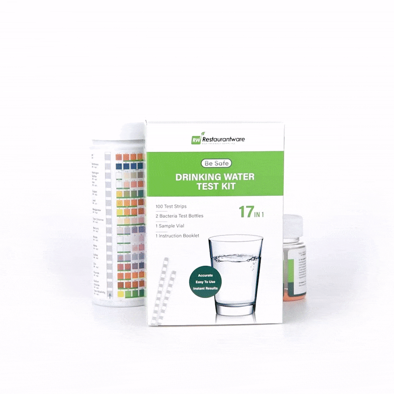 17 in 1 Premium Drinking Water Test Kit - 100 Strips with 2 Bacteria Tests | Home, Camping & Emergency Water Safety Testing