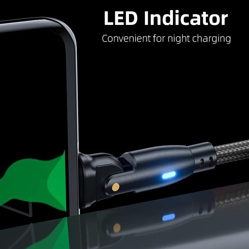 2-in-1 USB-C to USB-C Fast Charging Cable 100W/60W with 180° Rotation - 6.6ft Nylon Braided PD 3.0 USB C Cable (20V/3A) Compatible with iPhone 15 Pro, iPad Pro, MacBook, Samsung Galaxy, Nintendo Switch, PS5 - Perfect for Home, Office & Travel Charging