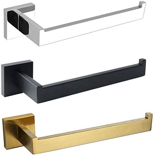Modern Single Bar Wall Mounted Towel Rack - Stainless Steel Bathroom Towel Holder with Spray Paint Finish (Black) - Space Saving Towel Rail for Small Bathrooms, Kitchens & Laundry Rooms