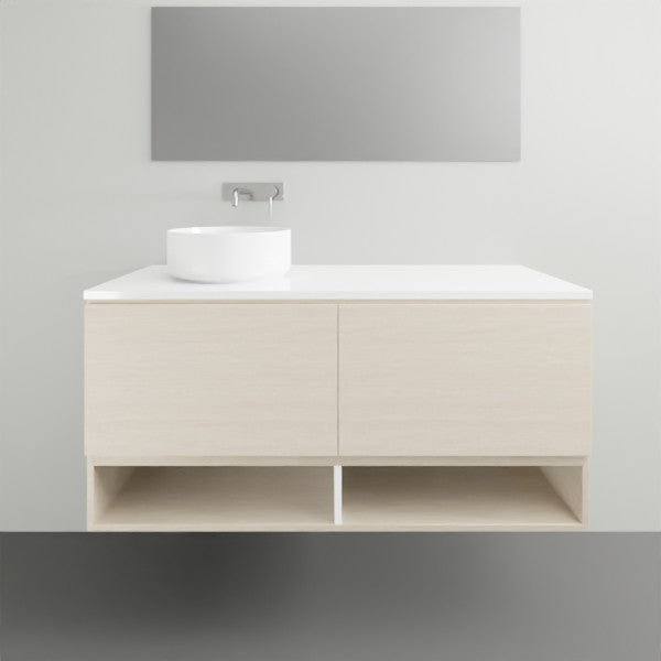 ADP Glacier Lite Shelf Slim Vanity with Solid Surface Top - Modern Bathroom Storage Solution for Small Spaces, Perfect for Makeup Organization and Bathroom Essentials