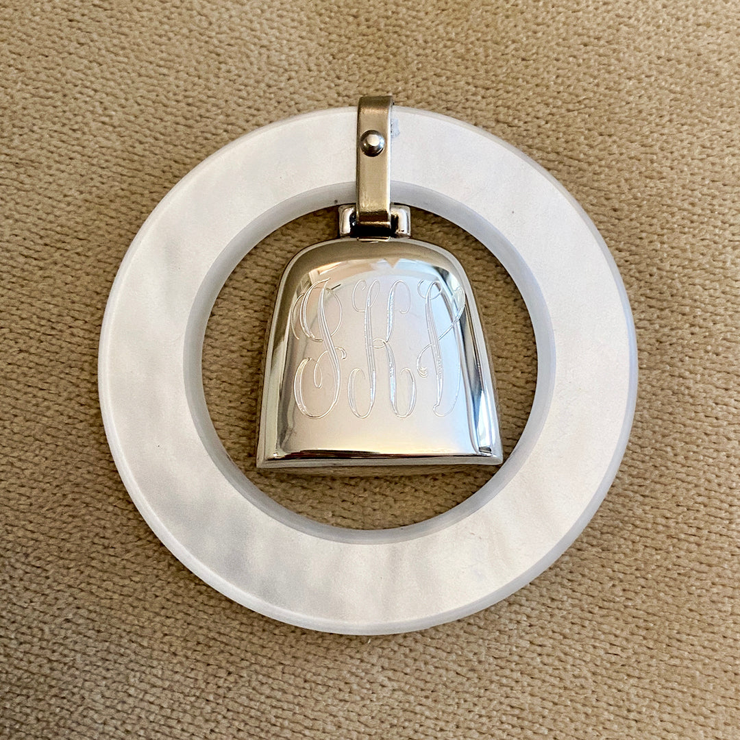Organic White Teething Ring for Babies - BPA-Free Silver Baby Rattle Toy | Soothing Gum Relief & Early Learning Development | Perfect for Newborns, Infants & Toddlers During Teething, Playtime & Sensory Exploration