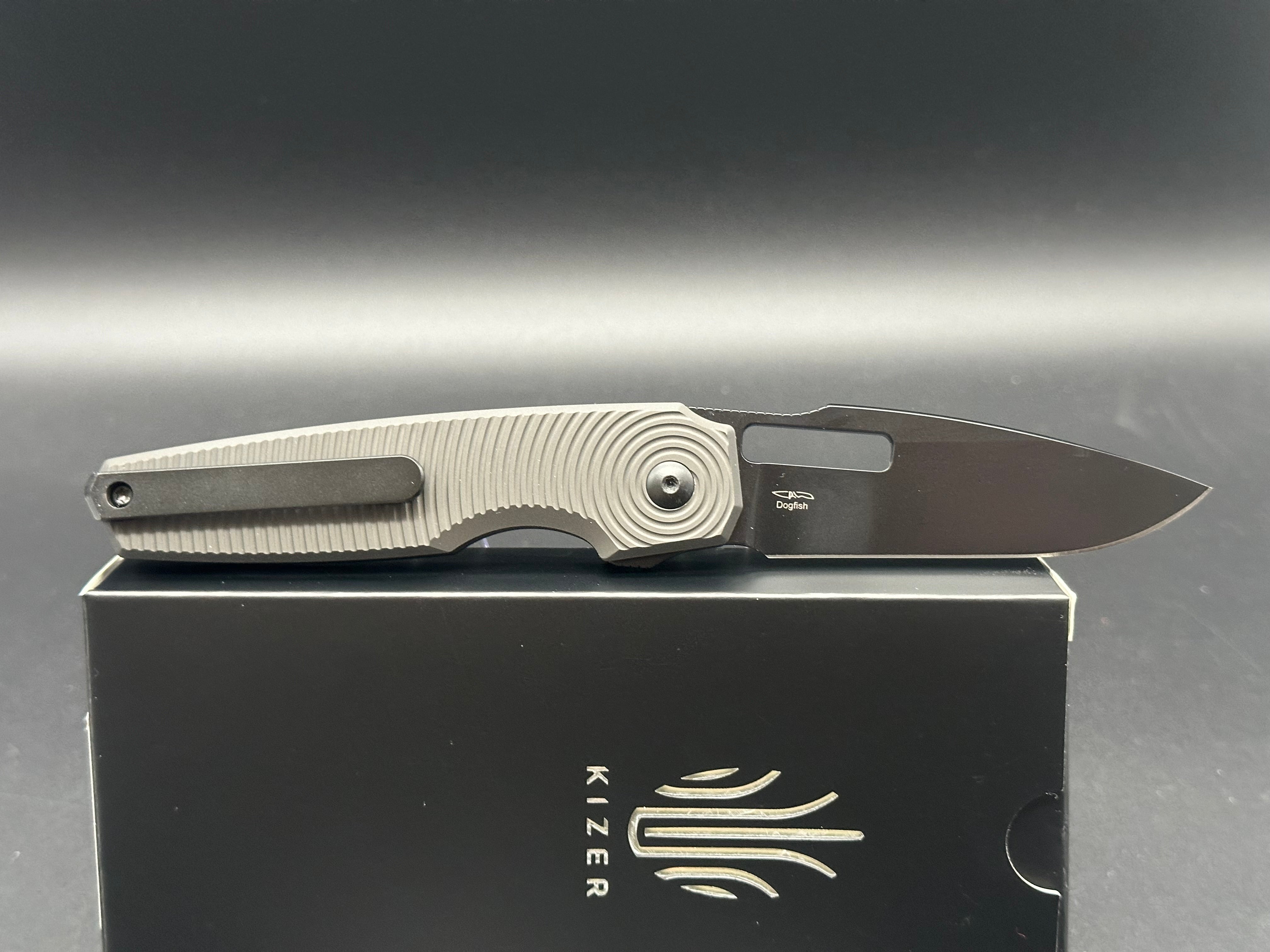Kizer Dogfish Button Lock Folding Knife - 3.1