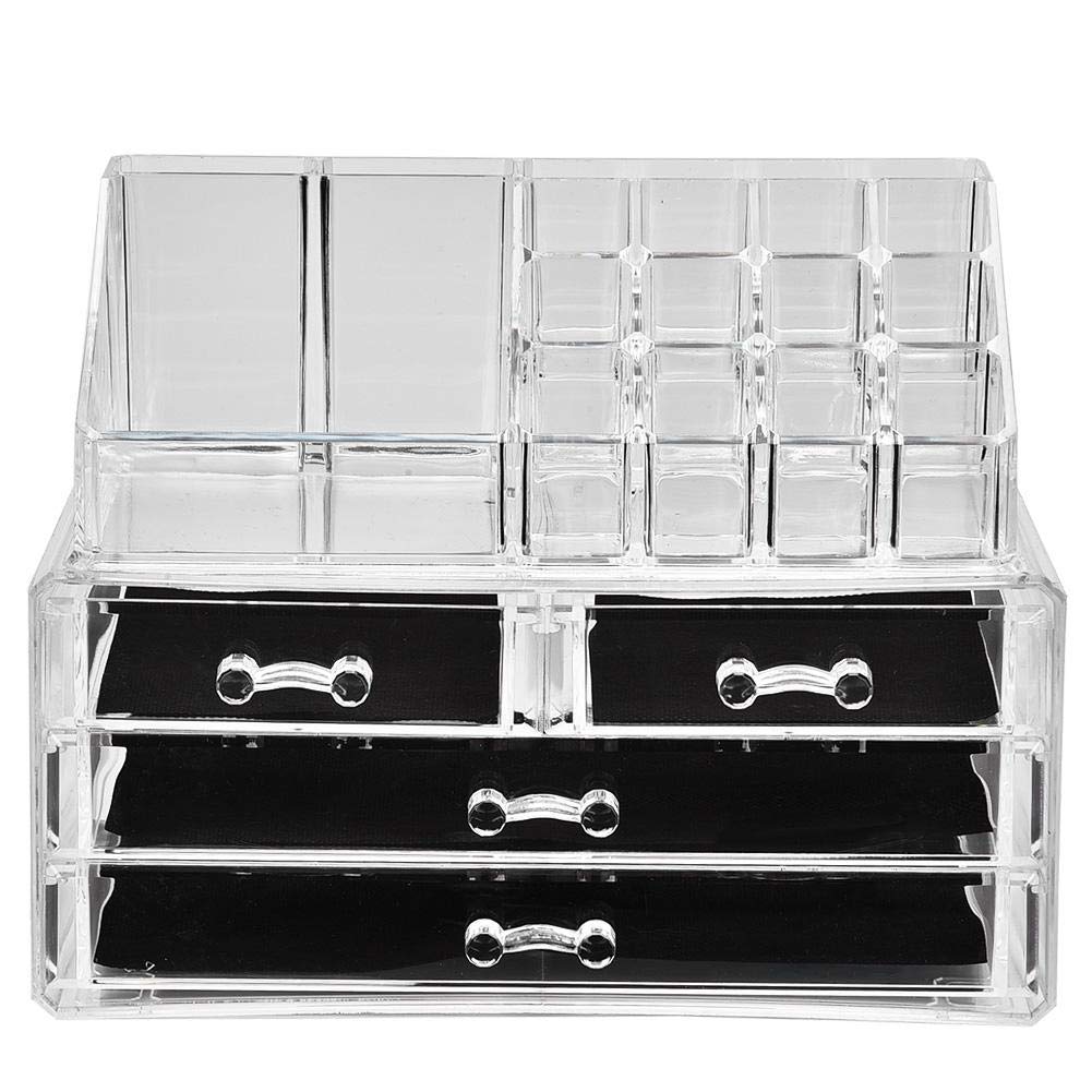 Clear Acrylic Makeup Organizer with Drawers - 3-Tier Cosmetic & Jewelry Storage Box for Makeup Brushes, Rings, Necklaces | Perfect for Vanity, Bathroom, Travel & Gift Giving