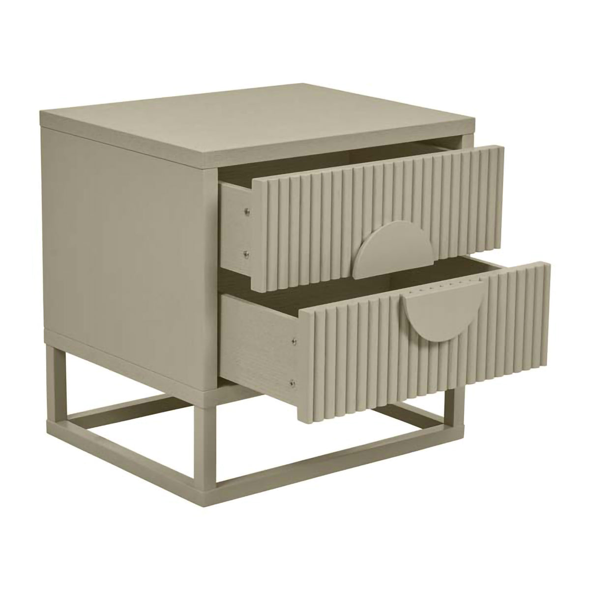 Benjamin Ripple Bedside Table - Modern Nightstand with Storage Shelf & USB Port - Perfect for Bedroom, Living Room, or Office Use