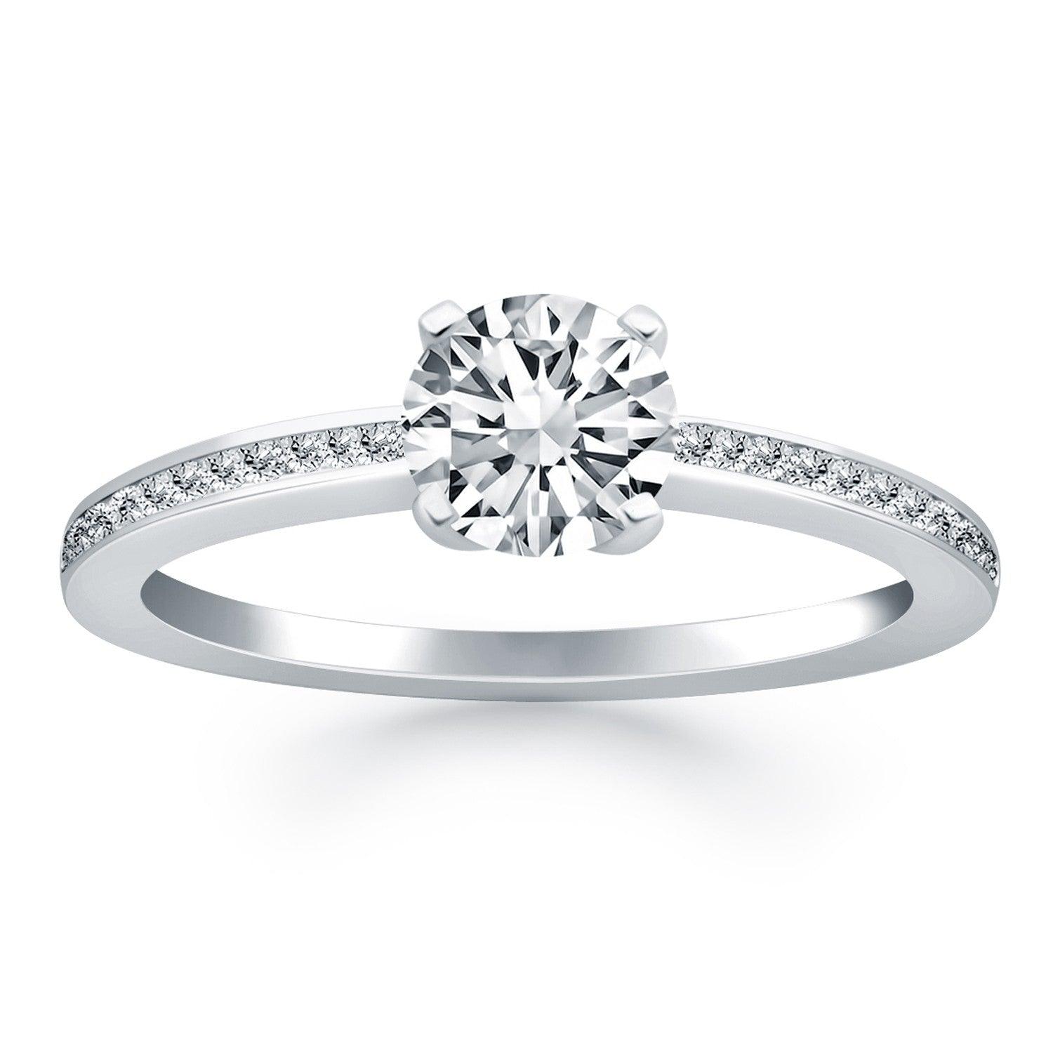 14K White Gold Classic Pave Diamond Engagement Ring for Women - Timeless Wedding Band, Anniversary Gift & Proposal Jewelry (Perfect for Bridal Sets, Valentine's Day & Special Occasions)