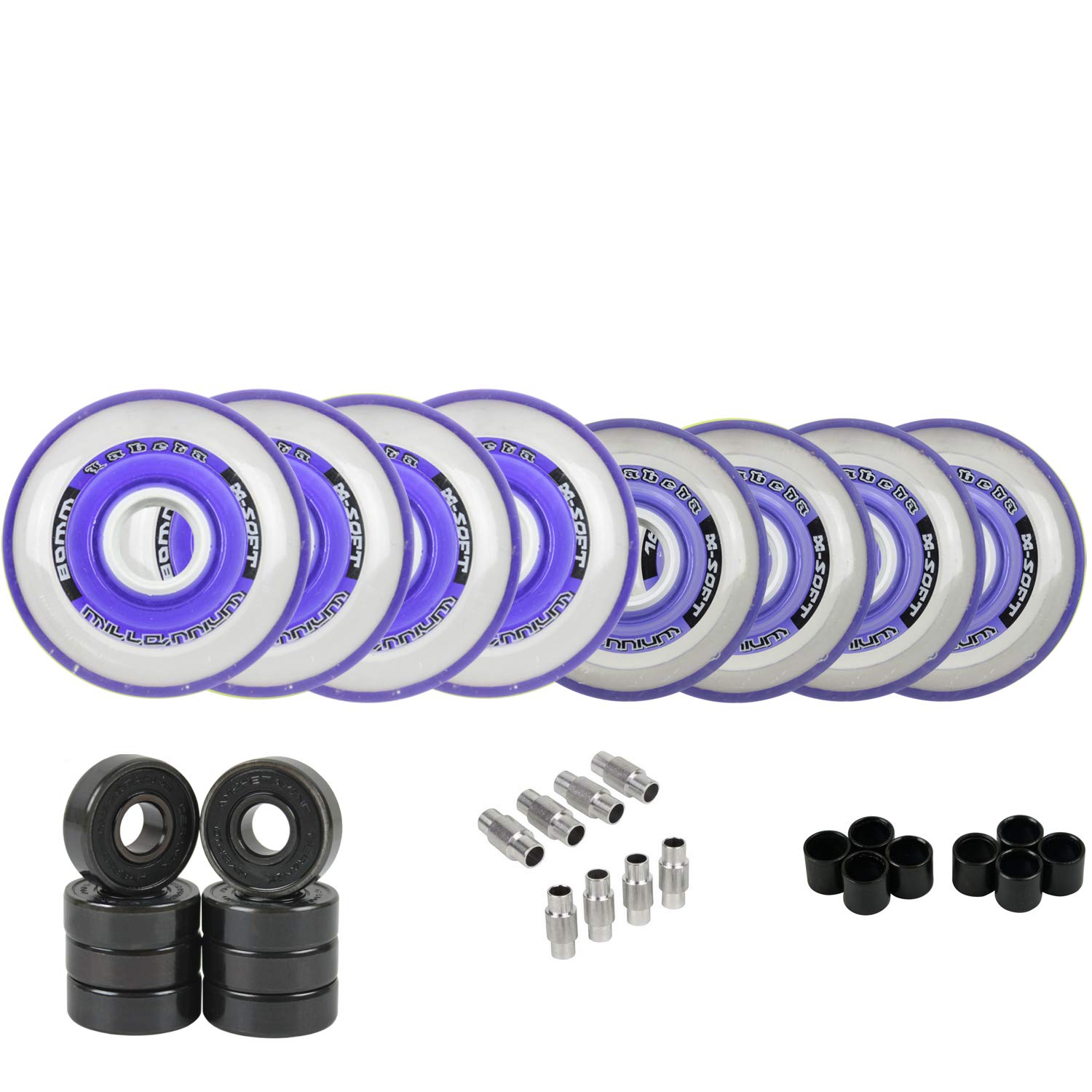 Labeda Millennium Gripper Roller Hockey Wheels with Ceramic Bearings - Choose Your Size & Color for Indoor/Outdoor Rink Performance
