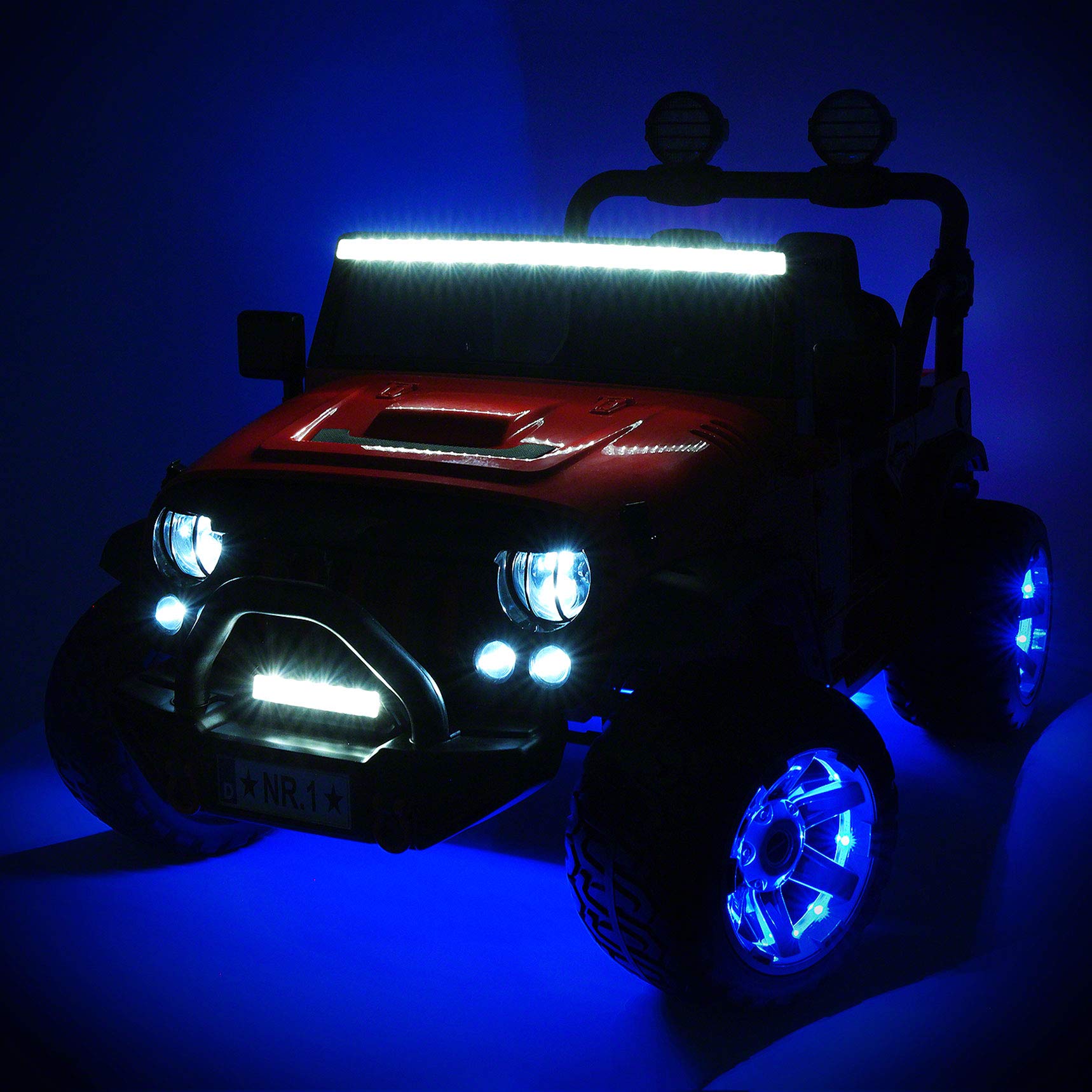 **Modern Kids Trail Explorer 2-Seater 12V Electric Ride-On Car with Parental Remote Control, EVA Foam Wheels, Leather Seat, Bluetooth FM MP3 Player & LED Lights – Perfect for Outdoor Adventures & Backyard Fun**