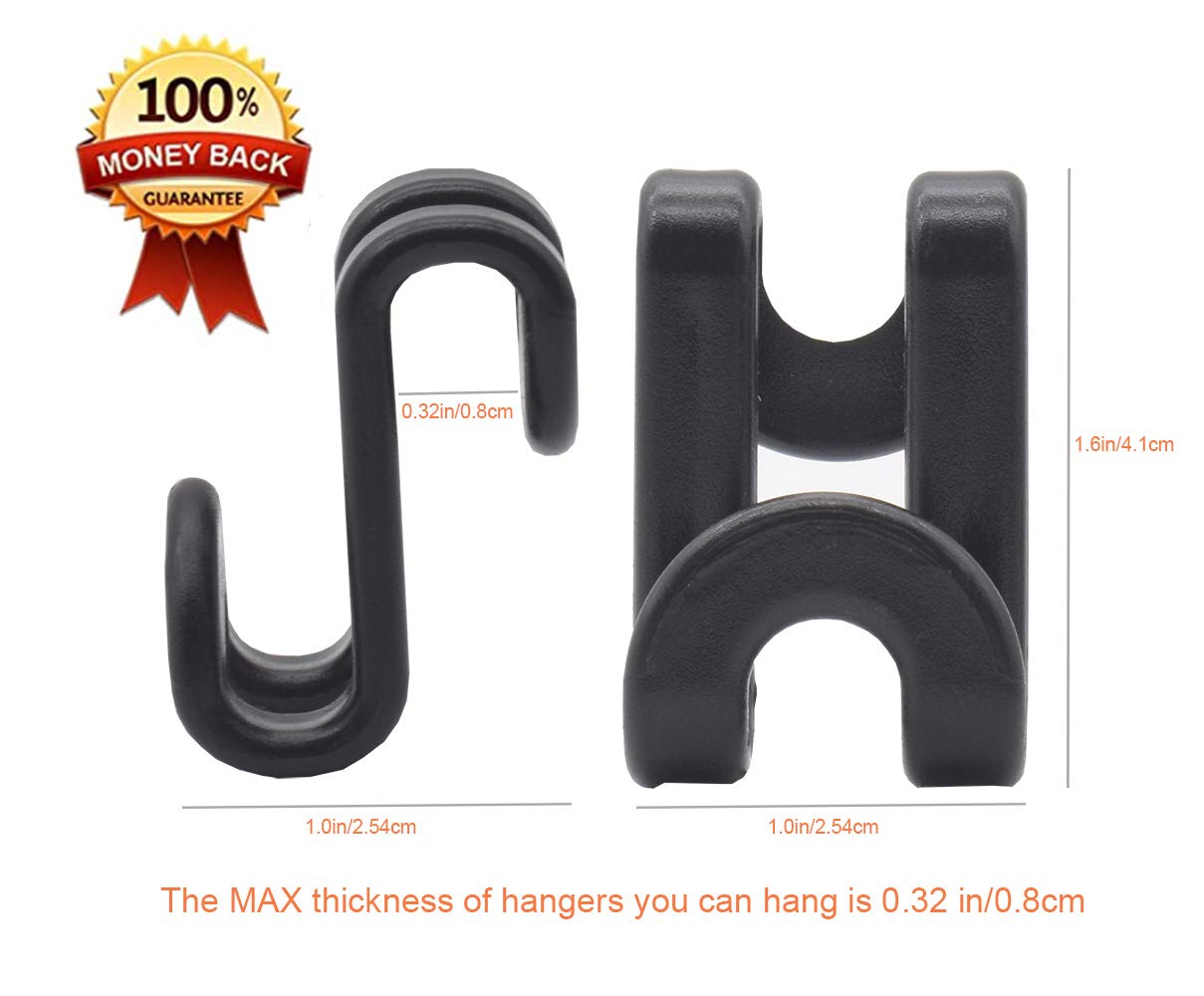 60 Pcs Heavy Duty Clothes Hanger Connector Hooks - Space Saving Closet Organizer for Velvet Huggable Hangers & Wooden Hangers (Black) - Perfect for Wardrobe, Laundry Room & Closet Storage Solutions