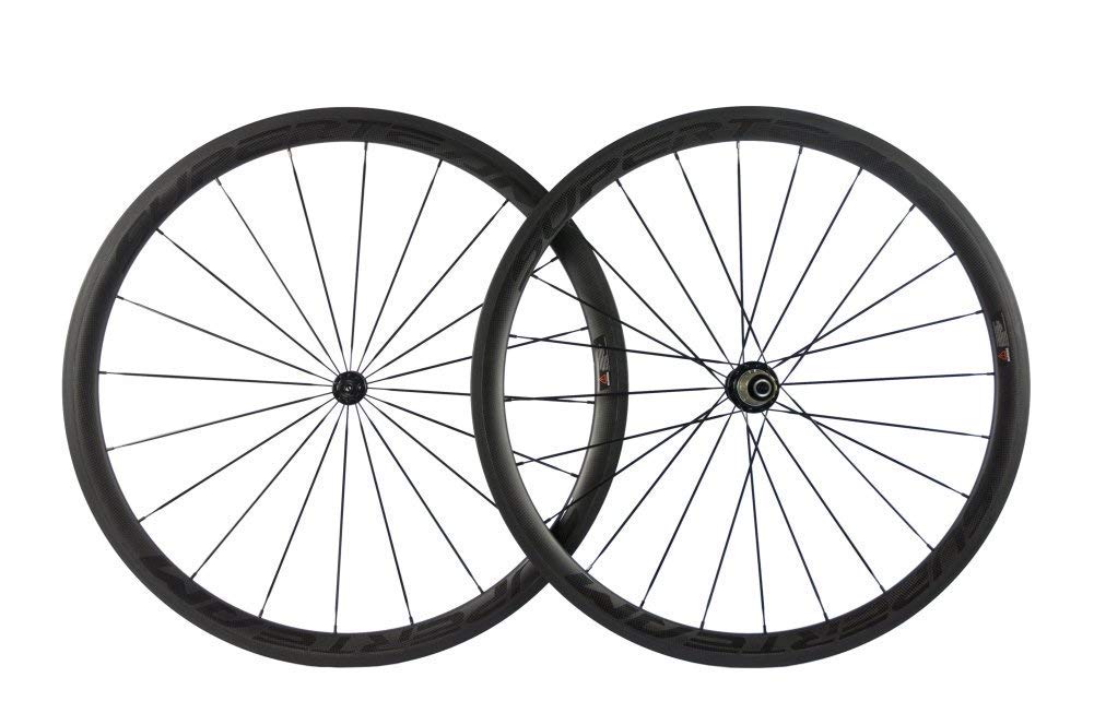 Superteam 38mm/23mm Carbon Fiber Road Bike Wheelset 700c Clincher Wheels with R13 Hub - Lightweight & Durable for Racing, Training & Road Cycling