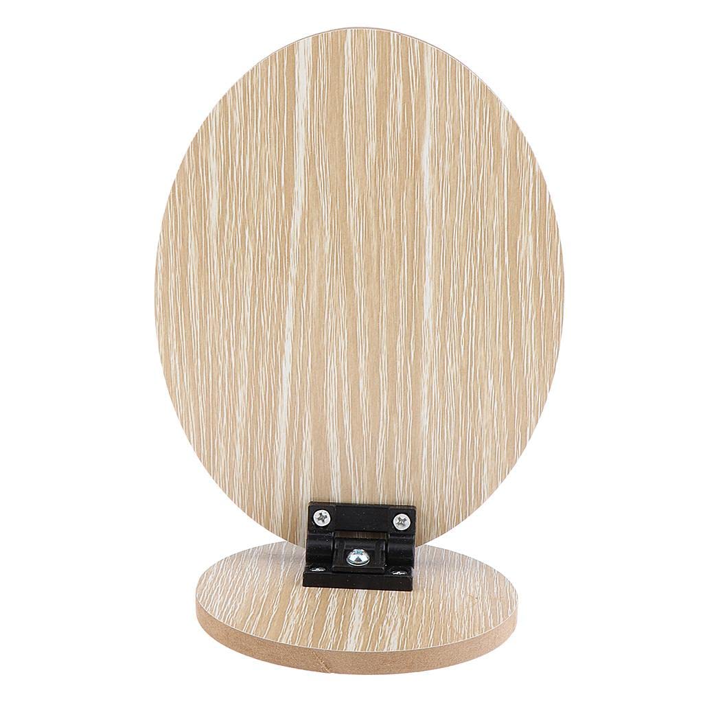 Losa Round Wooden Standing Mirror with Frame & Stand - Perfect for Vanity, Dressing Table, and Makeup Station - Elegant Home & Salon Decor