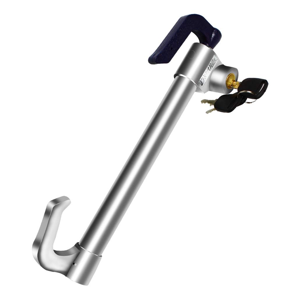 Universal Anti-Theft Car Steering Wheel Lock with Brake/Clutch Lock - Heavy Duty Retractable Hook Security Device for Van, SUV, Truck (Includes 3 Keys) | Perfect for Parking Security & Vehicle Theft Prevention
